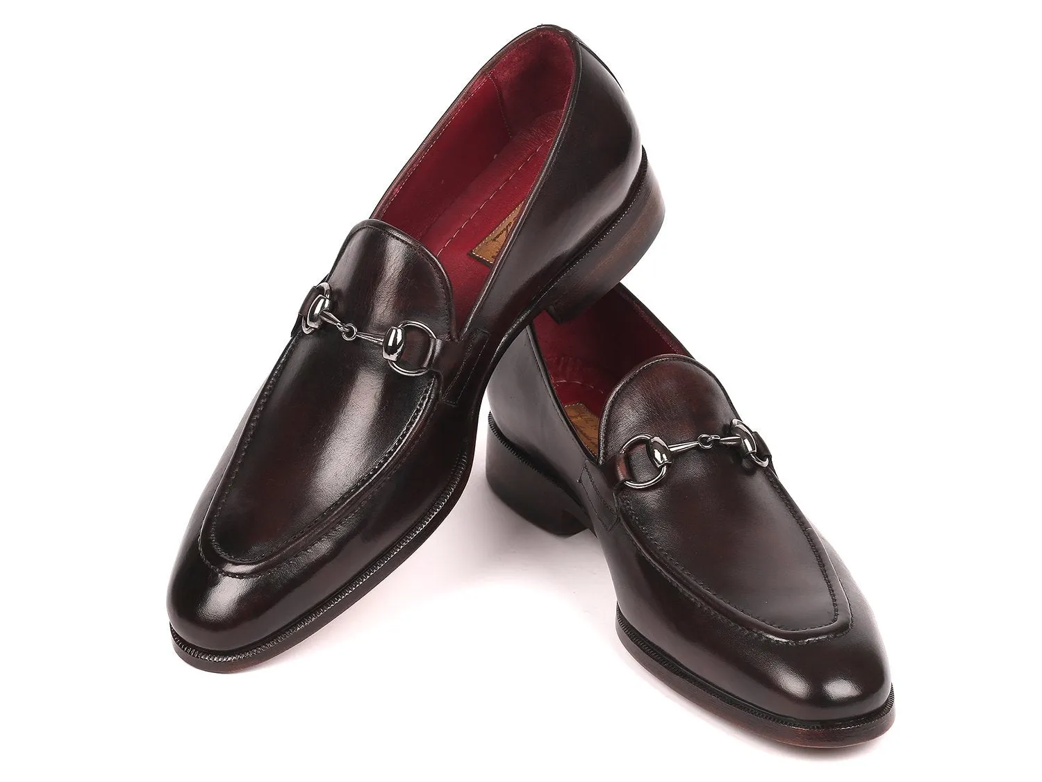 Paul Parkman Chaussures Paul Parkman Mocassins à mors pour hommes en marron foncé