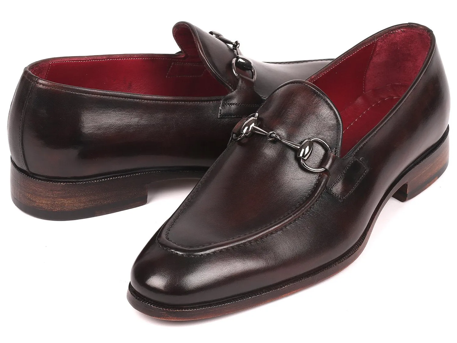 Paul Parkman Chaussures Paul Parkman Mocassins à mors pour hommes en marron foncé