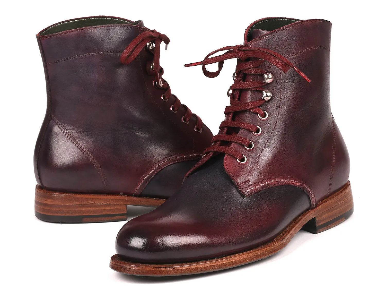 Paul Parkman Chaussures Bottes en cuir pour hommes Paul Parkman en Bordeaux et Marine