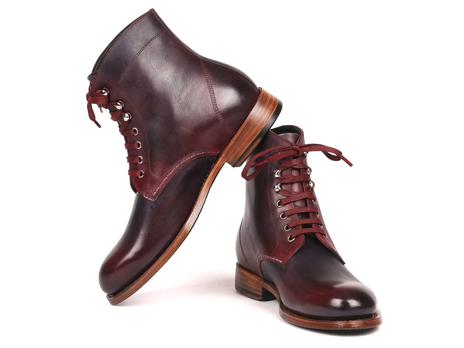 Paul Parkman Chaussures Bottes en cuir pour hommes Paul Parkman en Bordeaux et Marine