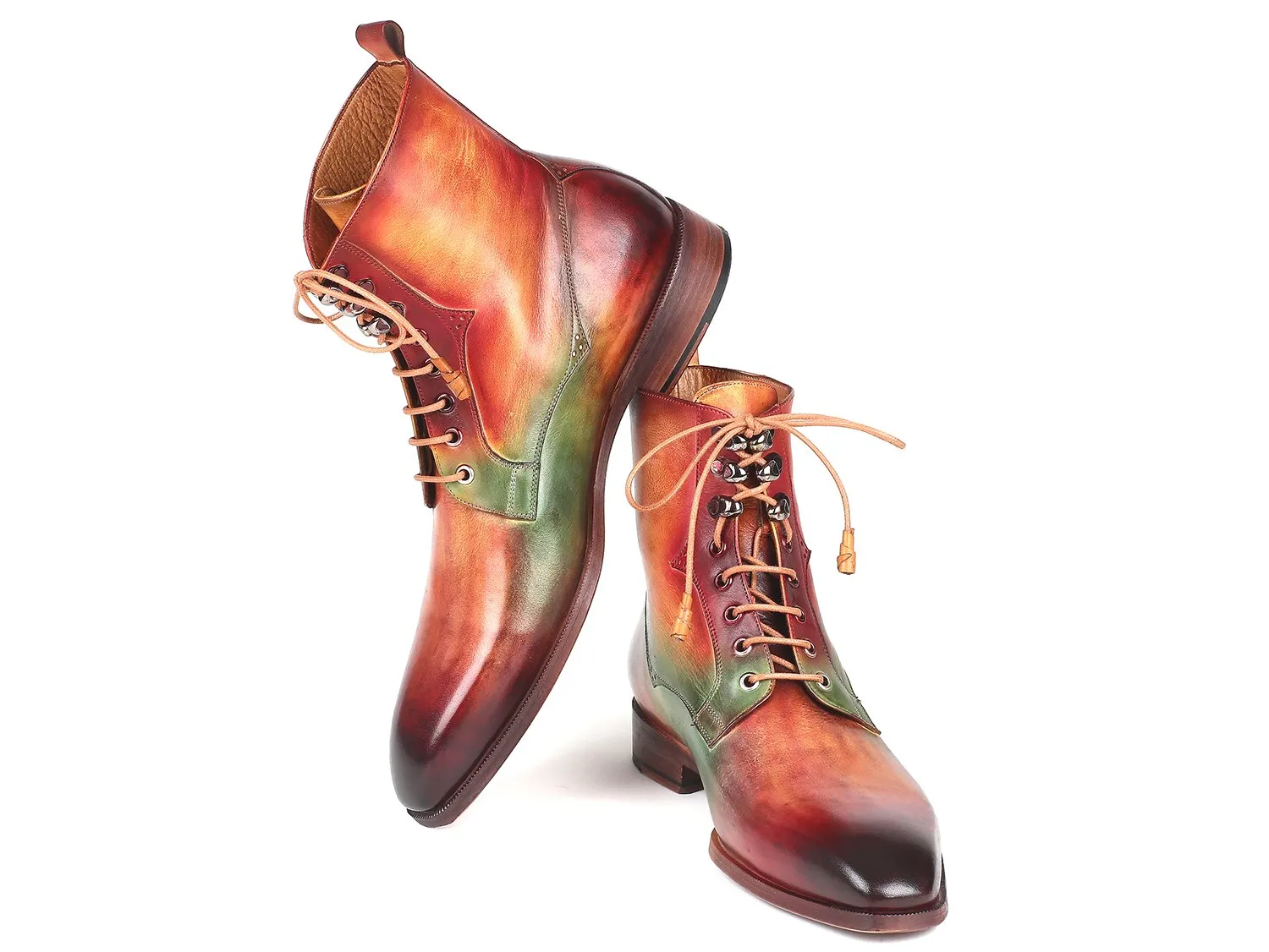 Paul Parkman Chaussures Bottes en cuir pour hommes Paul Parkman en vert, camel et bordeaux