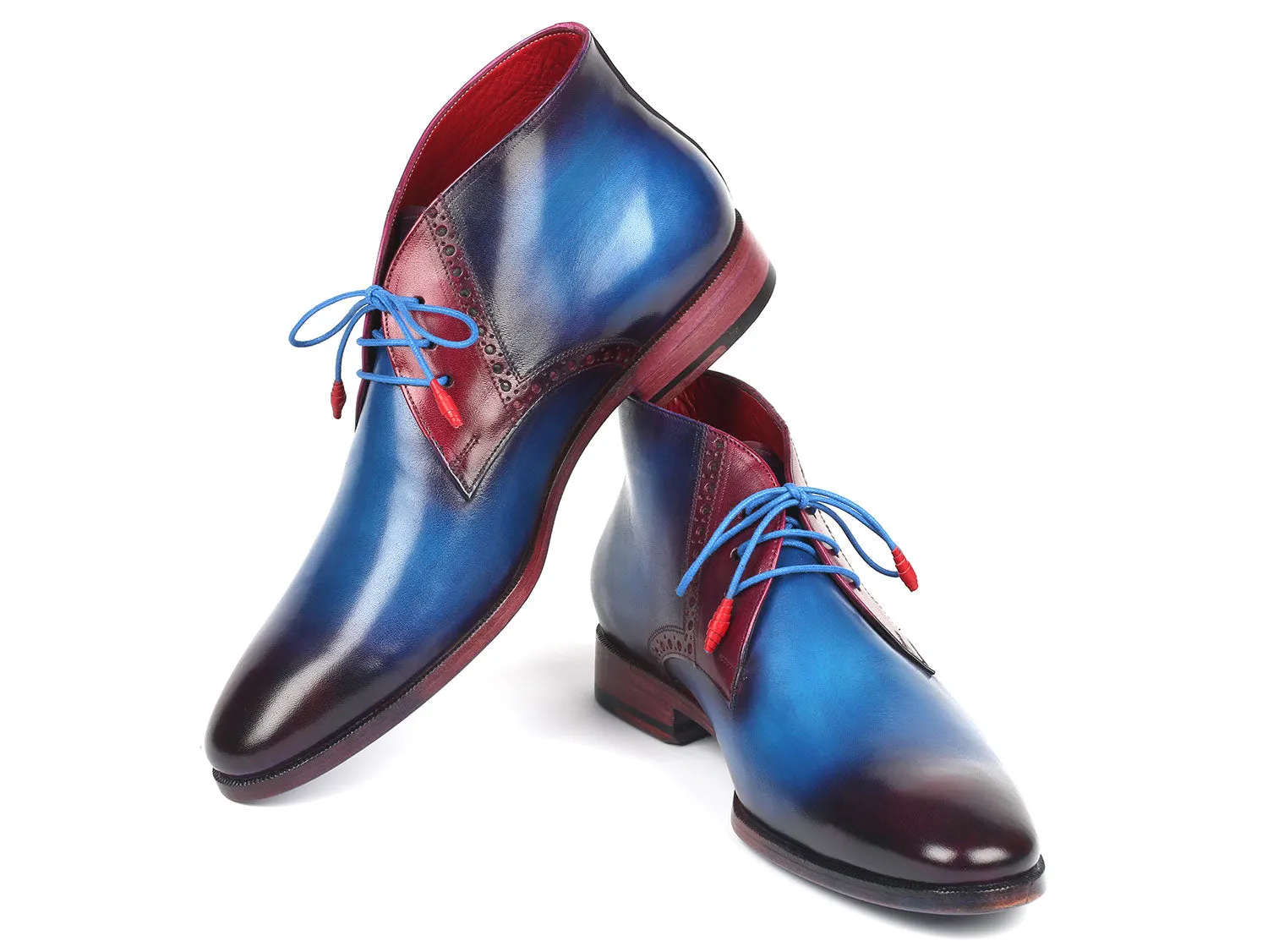 Paul Parkman Chaussures Bottes Chukka en Cuir pour Hommes Paul Parkman en Bleu et Violet