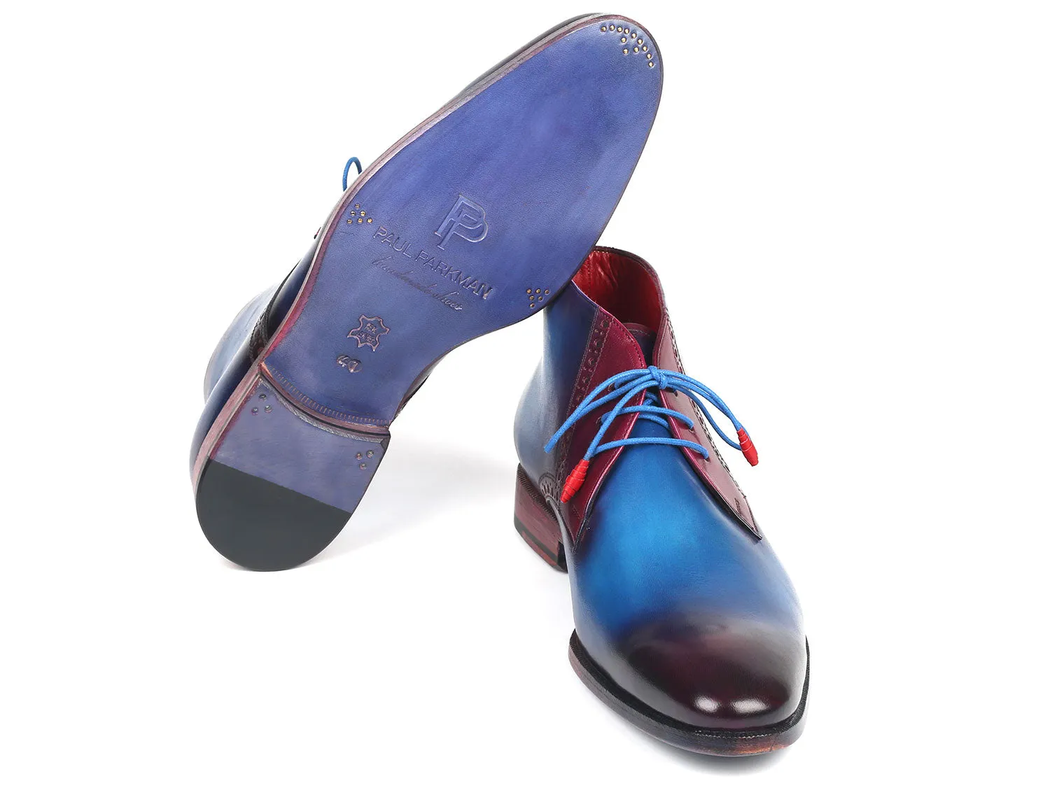 Paul Parkman Chaussures Bottes Chukka en Cuir pour Hommes Paul Parkman en Bleu et Violet