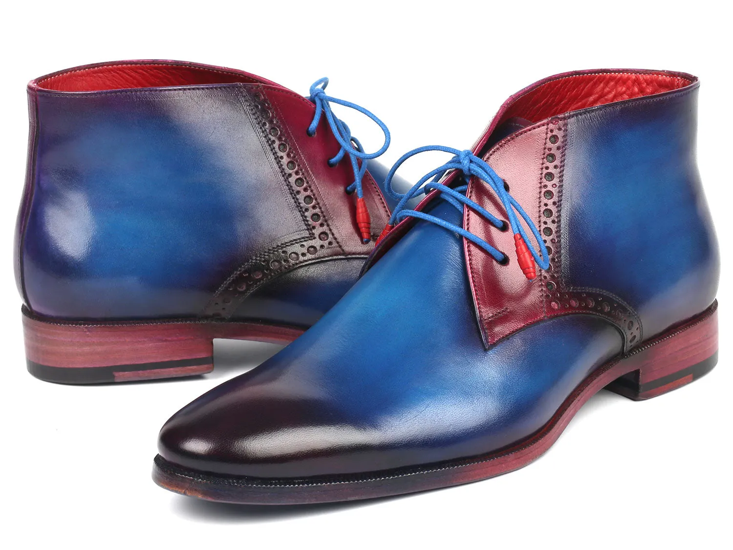 Paul Parkman Chaussures Bottes Chukka en Cuir pour Hommes Paul Parkman en Bleu et Violet