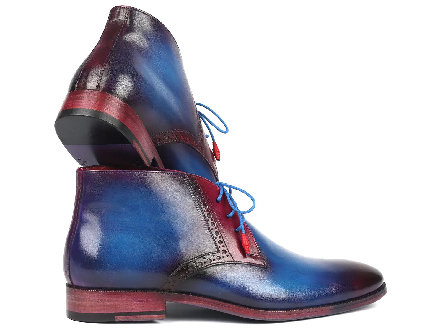 Paul Parkman Chaussures Bottes Chukka en Cuir pour Hommes Paul Parkman en Bleu et Violet