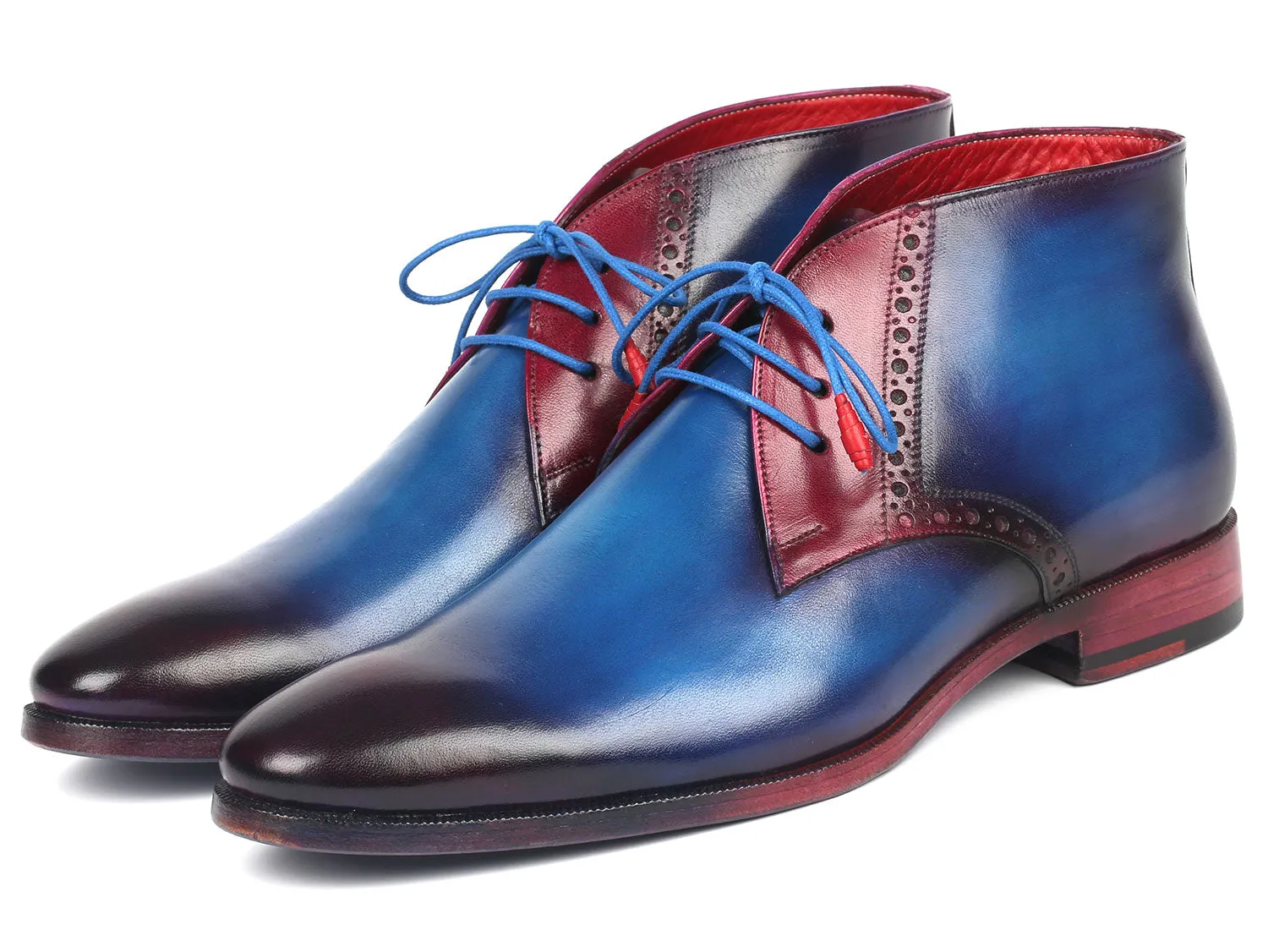 Paul Parkman Chaussures Bottes Chukka en Cuir pour Hommes Paul Parkman en Bleu et Violet
