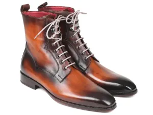 Paul Parkman Shoes Paul Parkman Men's Leather Lace-Up Boots in Brown Burnished