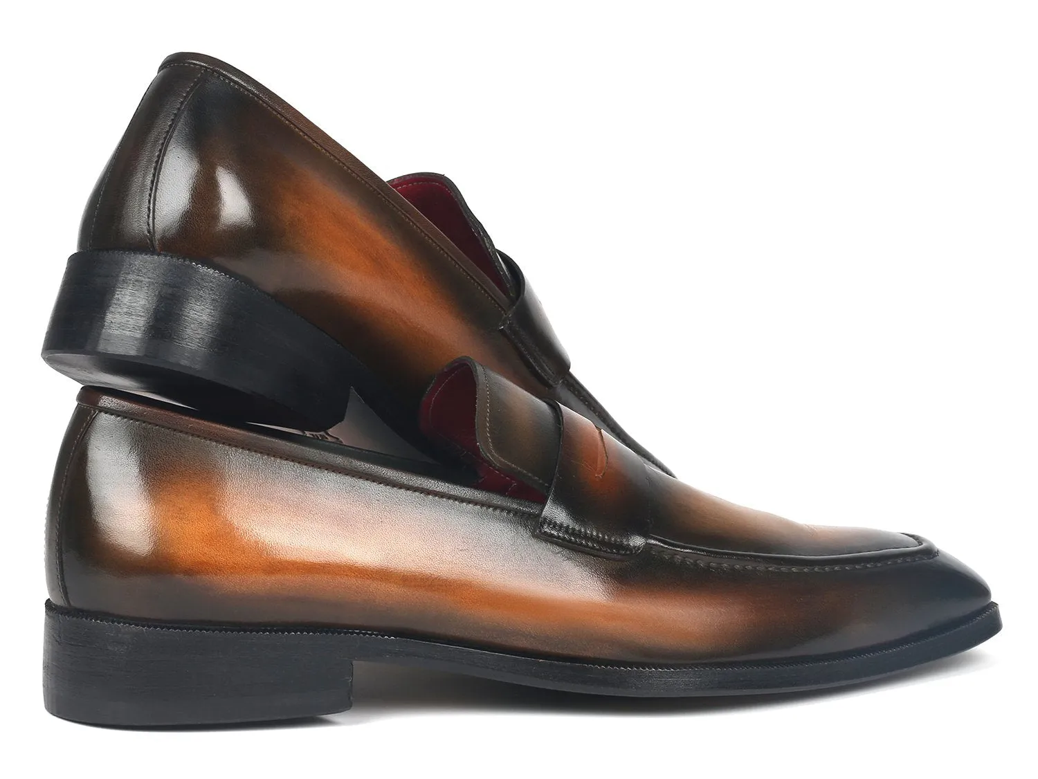 Paul Parkman Chaussures Paul Parkman Mocassins à pièce pour hommes en marron olive