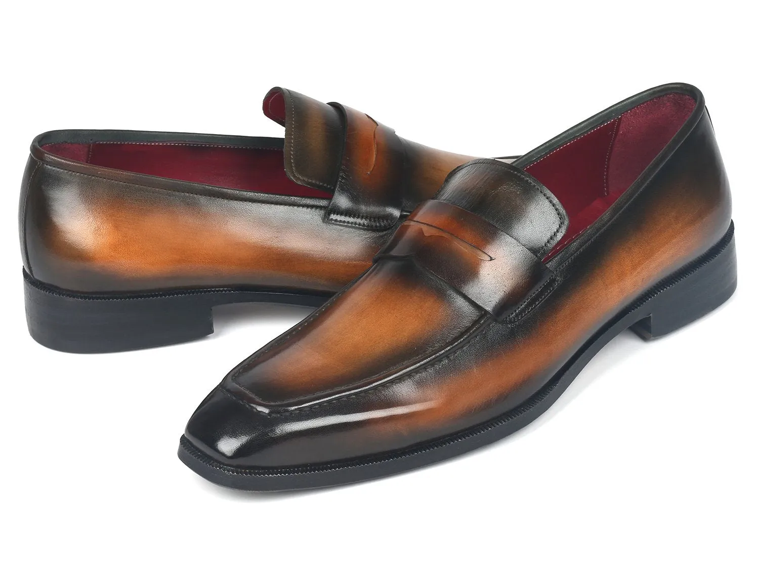 Paul Parkman Chaussures Paul Parkman Mocassins à pièce pour hommes en marron olive