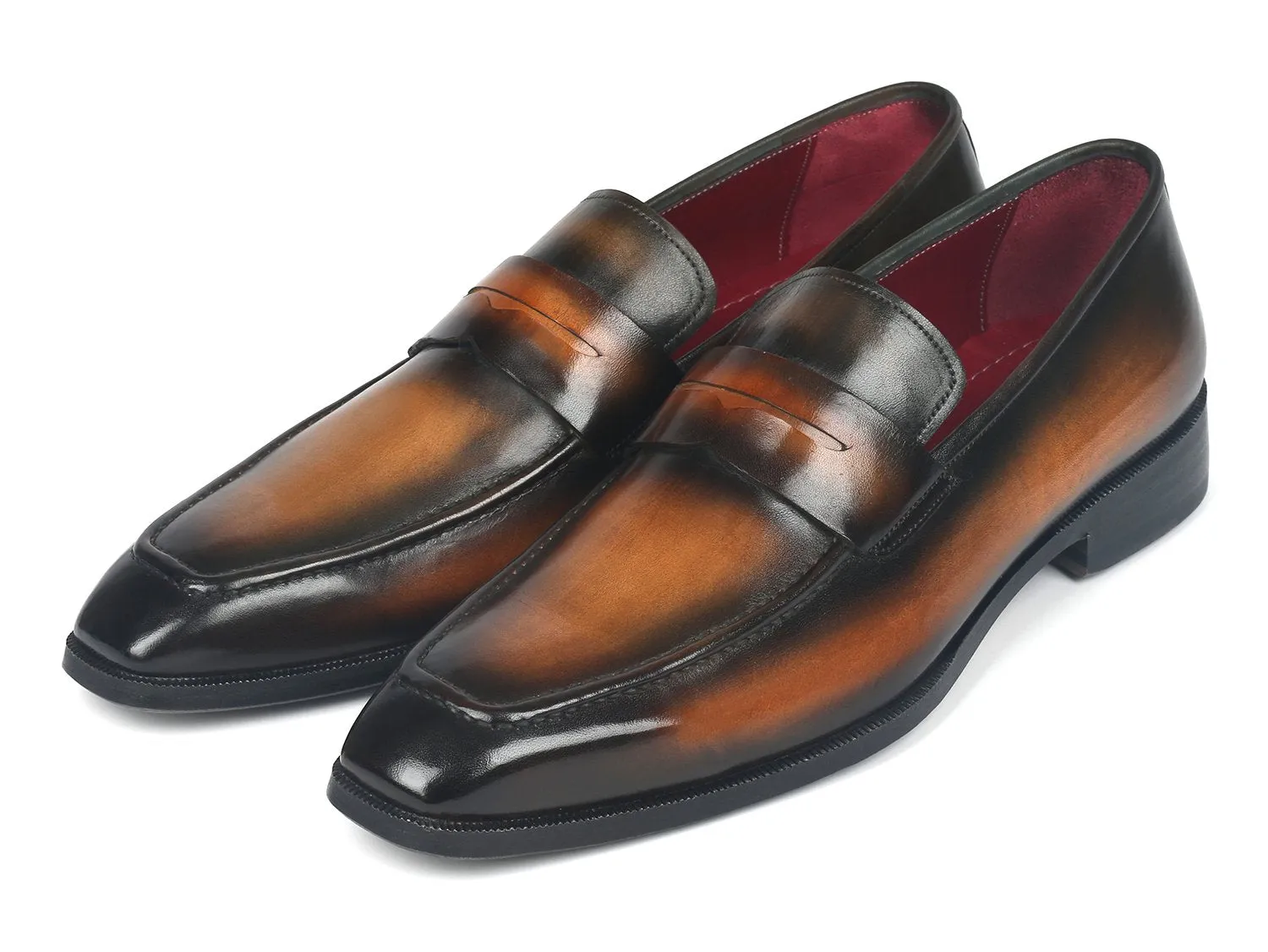 Paul Parkman Chaussures Paul Parkman Mocassins à pièce pour hommes en marron olive