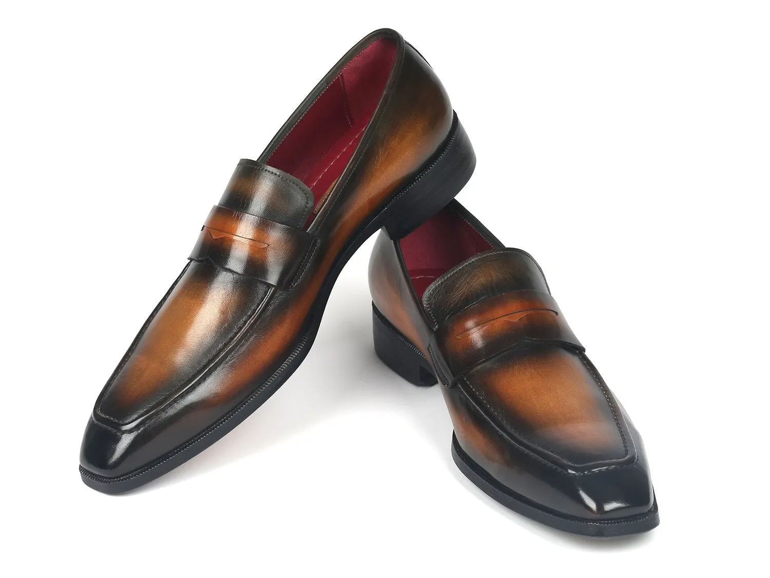 Paul Parkman Chaussures Paul Parkman Mocassins à pièce pour hommes en marron olive