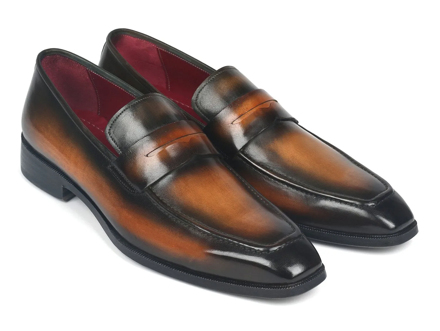 Paul Parkman Chaussures Paul Parkman Mocassins à pièce pour hommes en marron olive