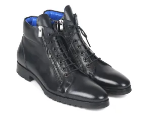 Paul Parkman Shoes Paul Parkman Men's Side Zipper Leather Boots in Black