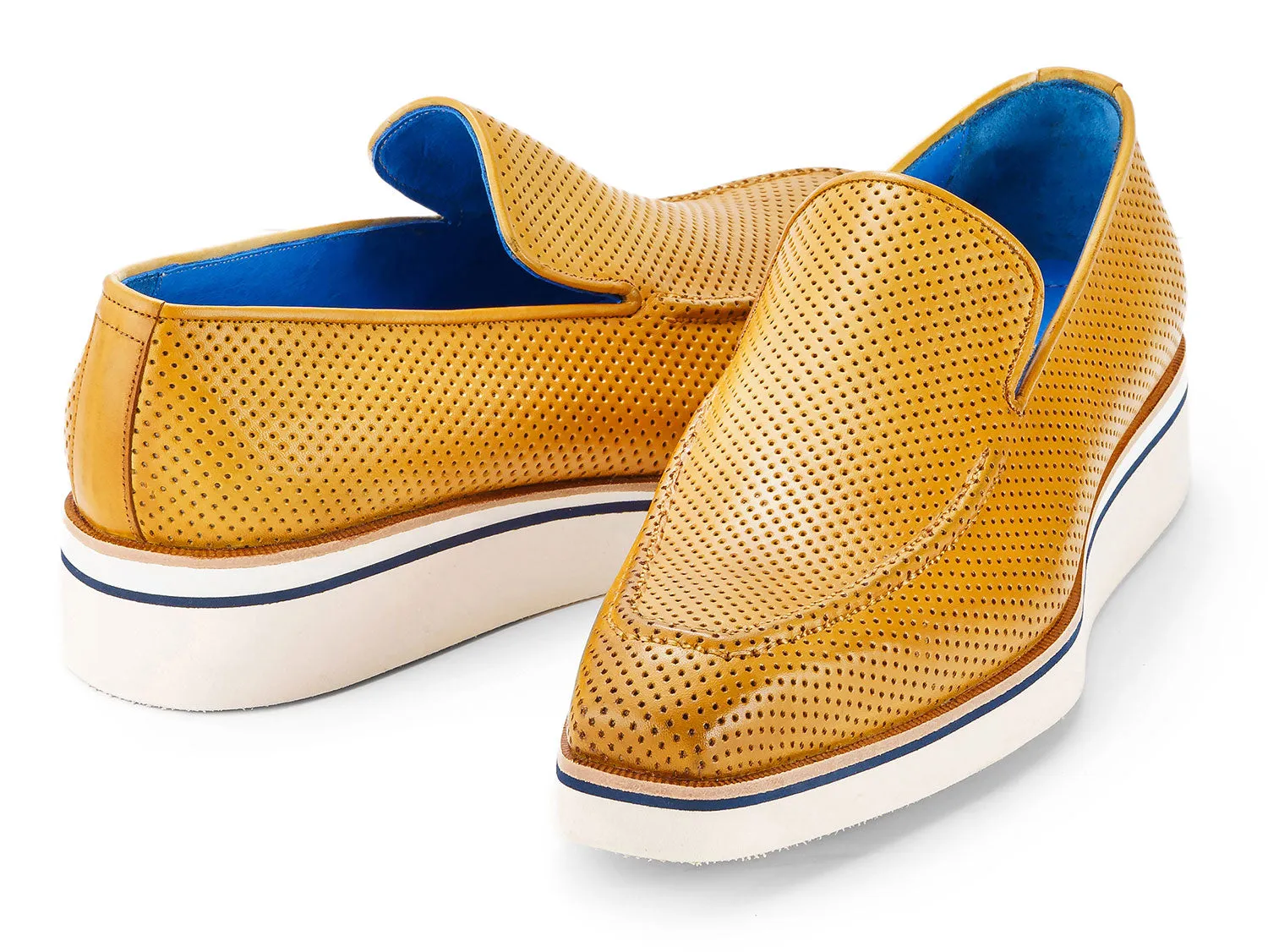 Paul Parkman Chaussures Paul Parkman Mocassins en cuir perforé décontracté élégant pour hommes en beige