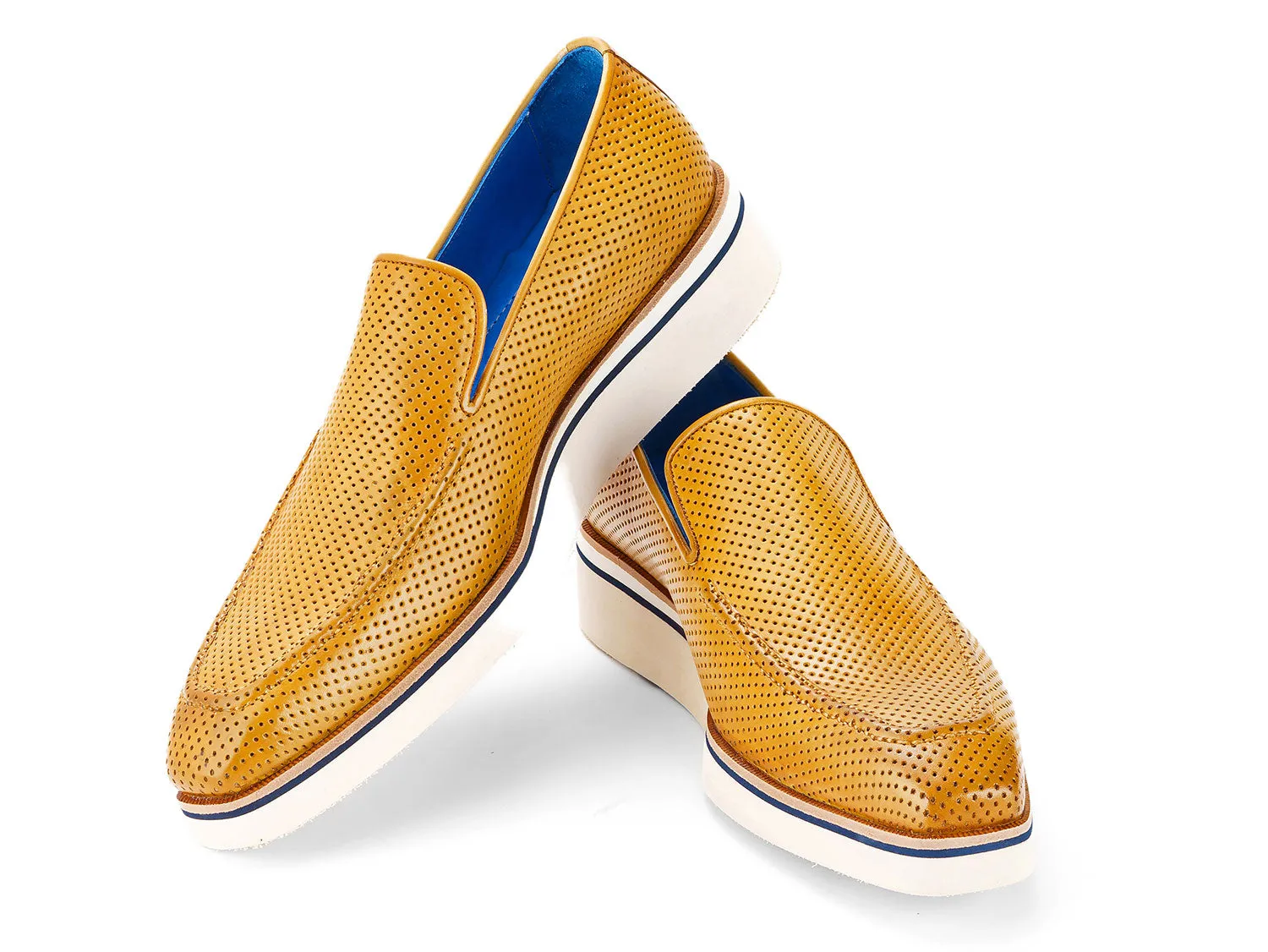 Paul Parkman Chaussures Paul Parkman Mocassins en cuir perforé décontracté élégant pour hommes en beige