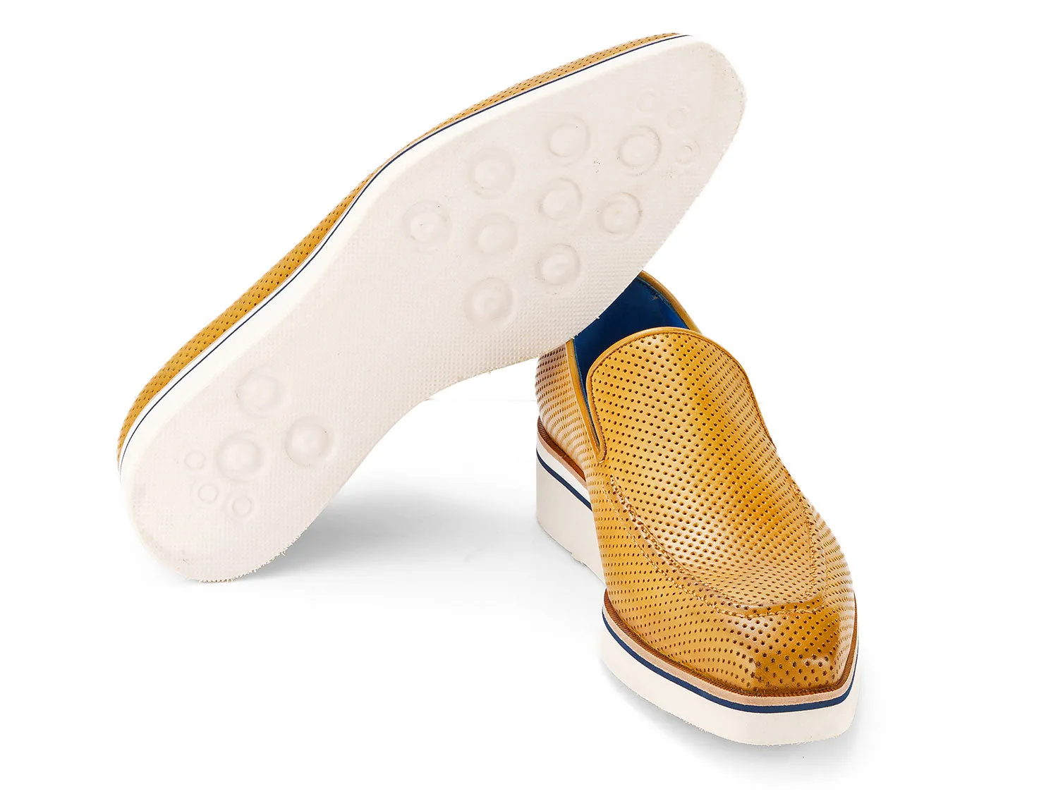 Paul Parkman Chaussures Paul Parkman Mocassins en cuir perforé décontracté élégant pour hommes en beige