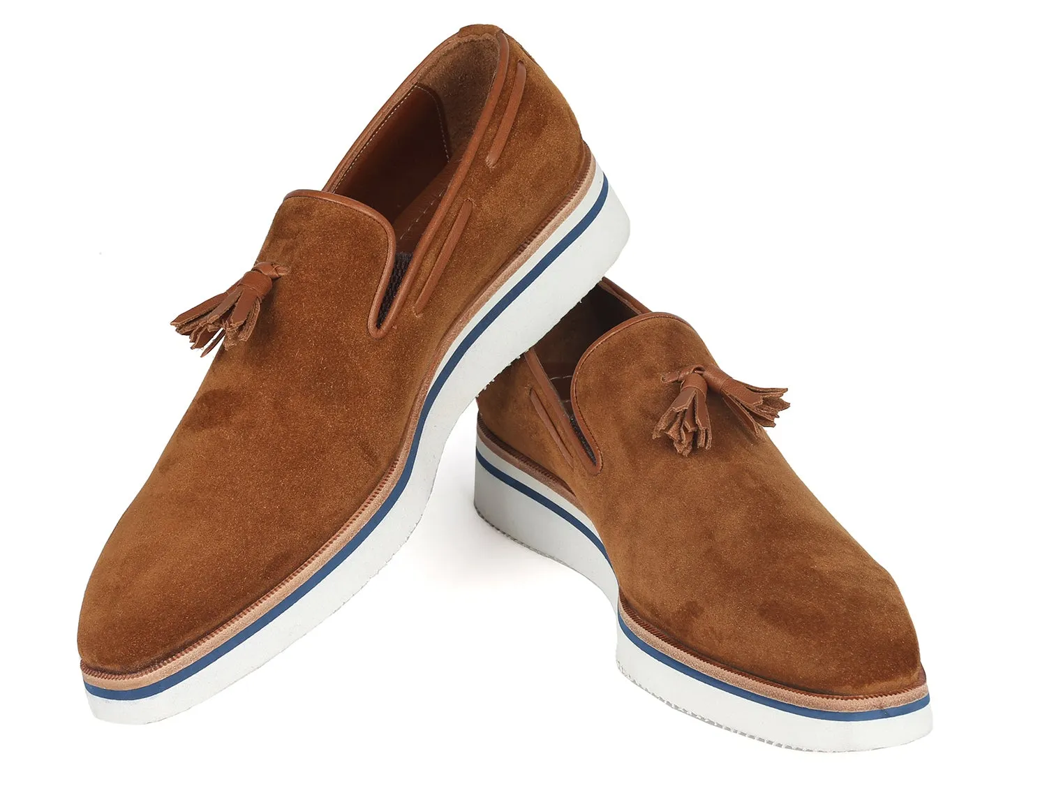Paul Parkman Chaussures Paul Parkman Mocassins à glands décontractés élégants pour hommes en daim camel