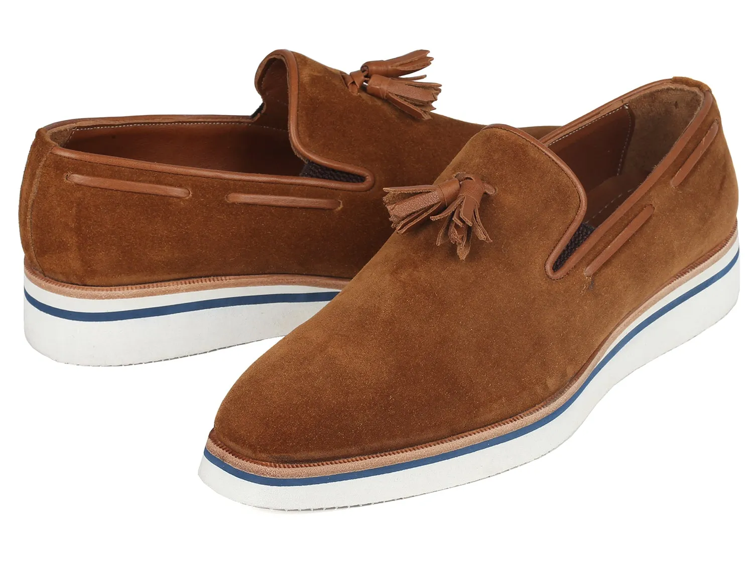 Paul Parkman Chaussures Paul Parkman Mocassins à glands décontractés élégants pour hommes en daim camel