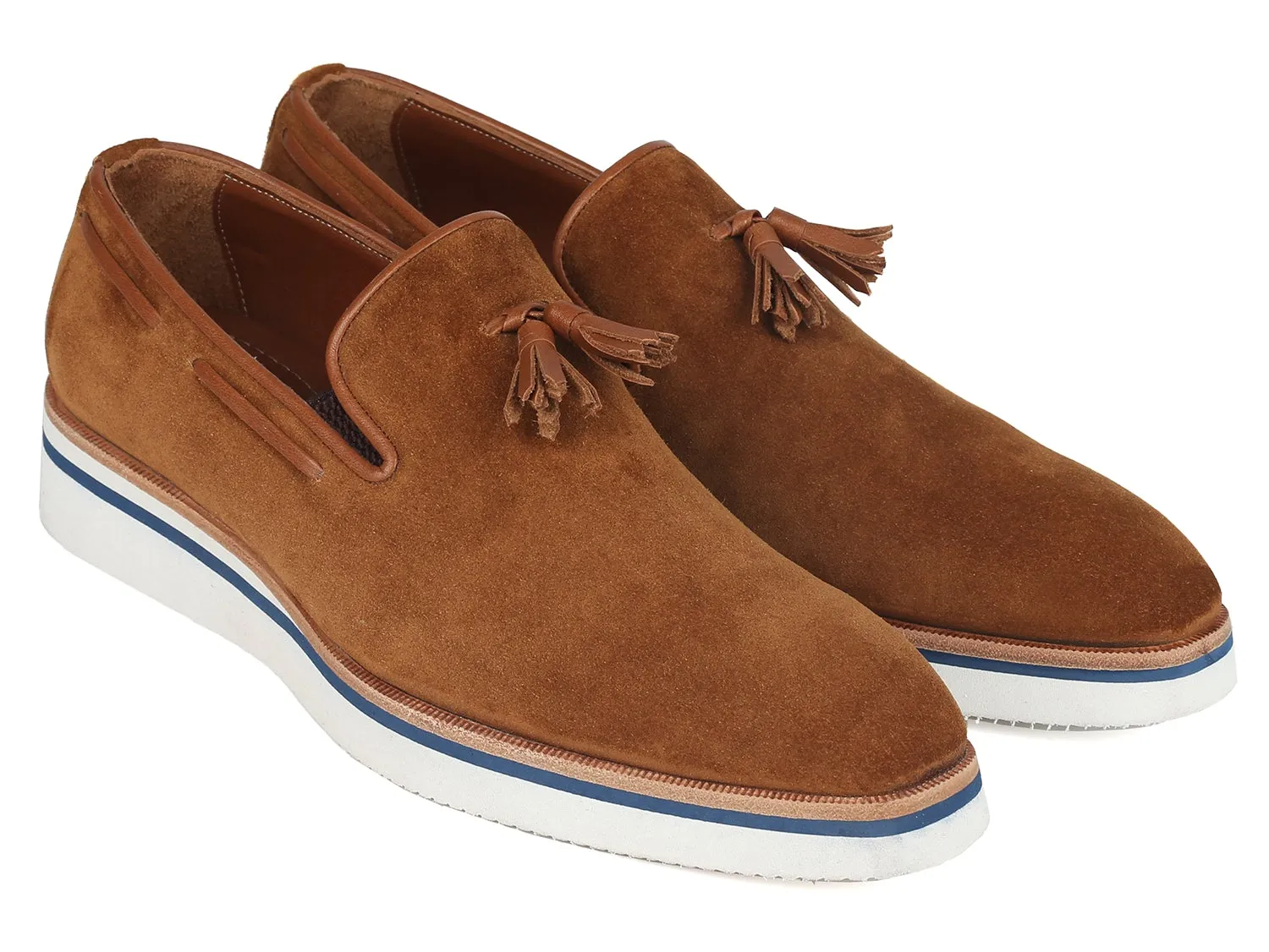 Paul Parkman Chaussures Paul Parkman Mocassins à glands décontractés élégants pour hommes en daim camel