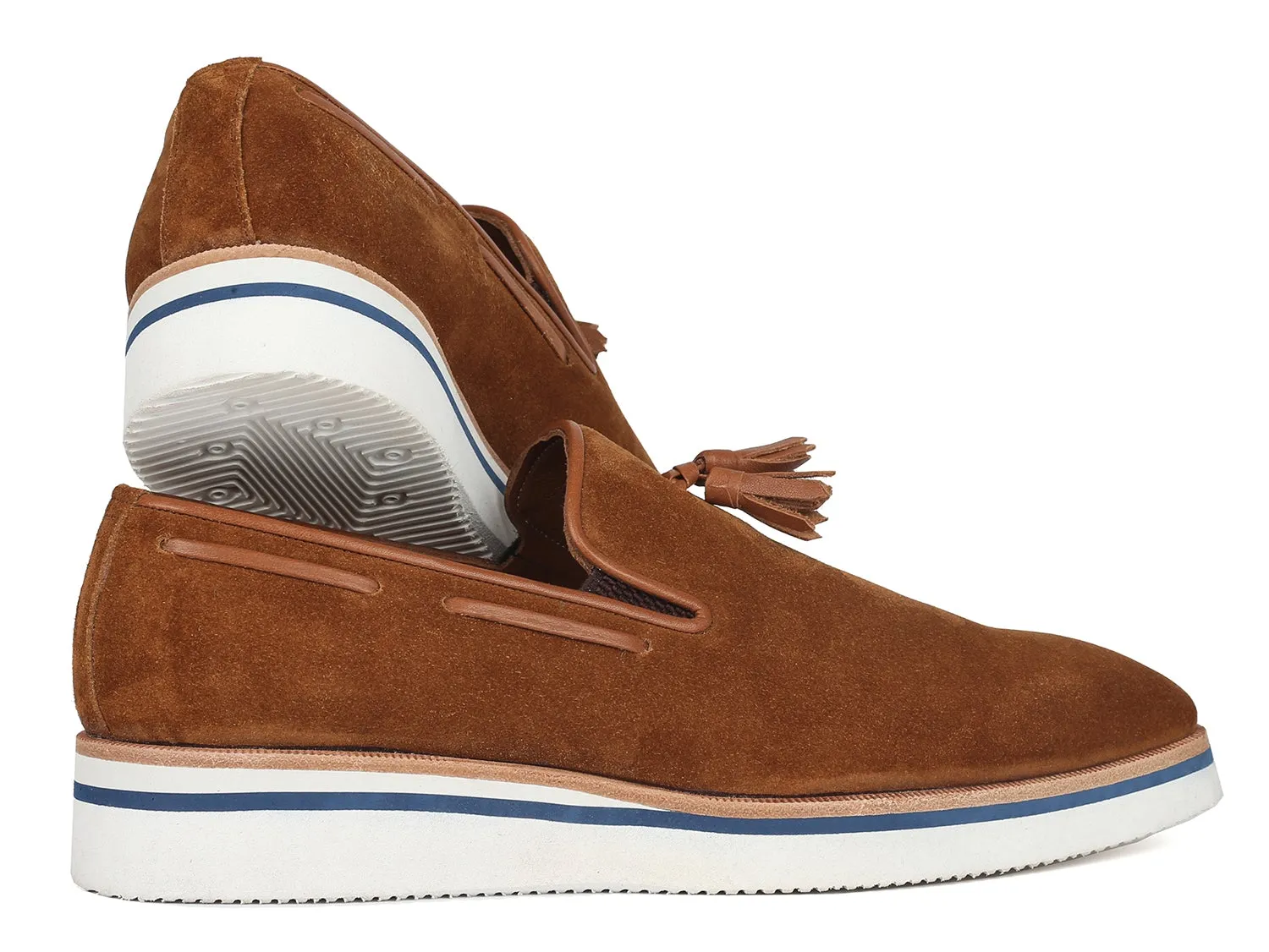 Paul Parkman Chaussures Paul Parkman Mocassins à glands décontractés élégants pour hommes en daim camel