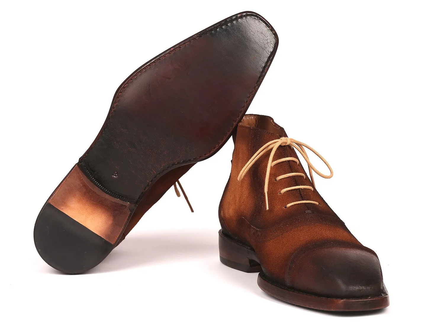 Paul Parkman Chaussures Bottines à embout capitonné en daim pour homme Paul Parkman marron antique