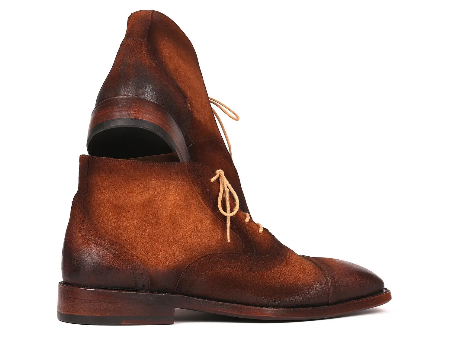 Paul Parkman Chaussures Bottines à embout capitonné en daim pour homme Paul Parkman marron antique