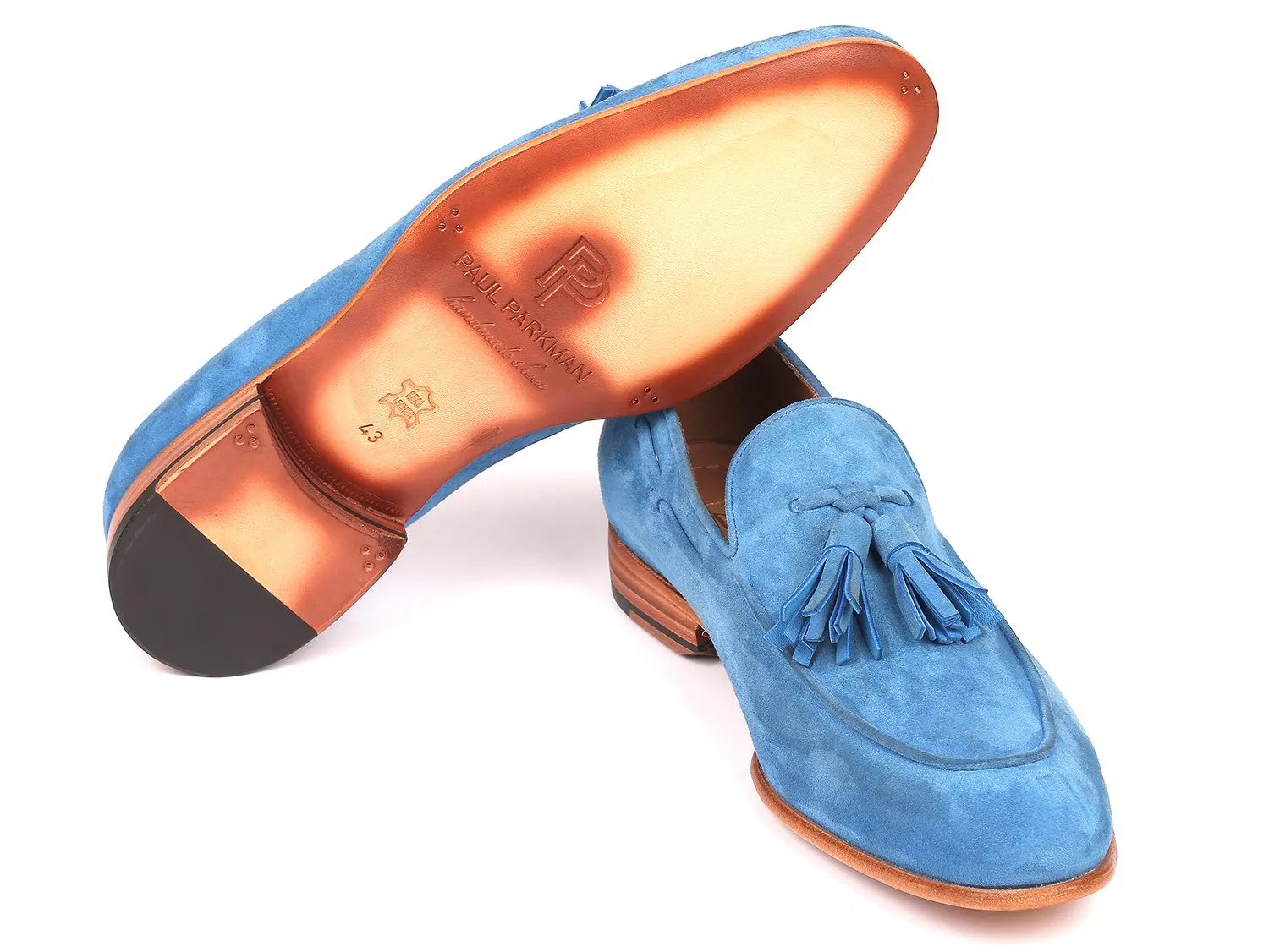 Paul Parkman Chaussures Paul Parkman Mocassins à glands en daim pour hommes en bleu