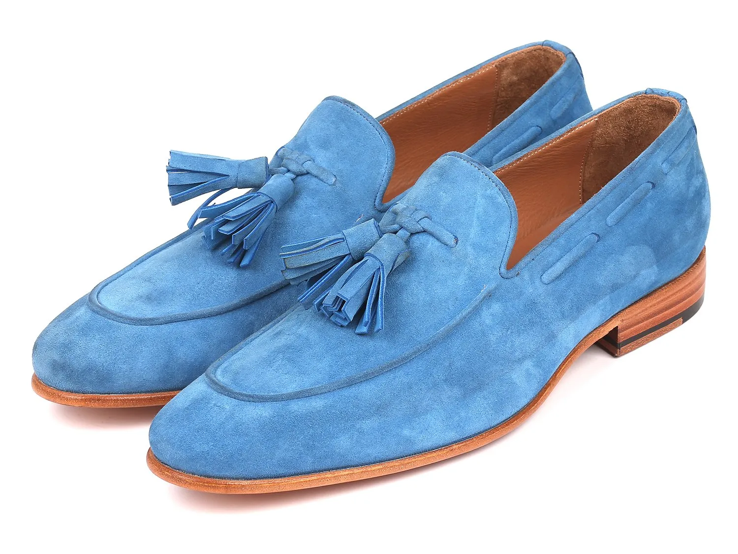 Paul Parkman Chaussures Paul Parkman Mocassins à glands en daim pour hommes en bleu