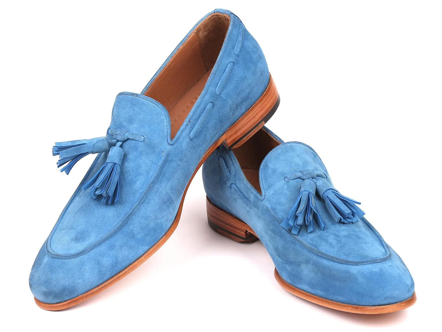 Paul Parkman Chaussures Paul Parkman Mocassins à glands en daim pour hommes en bleu