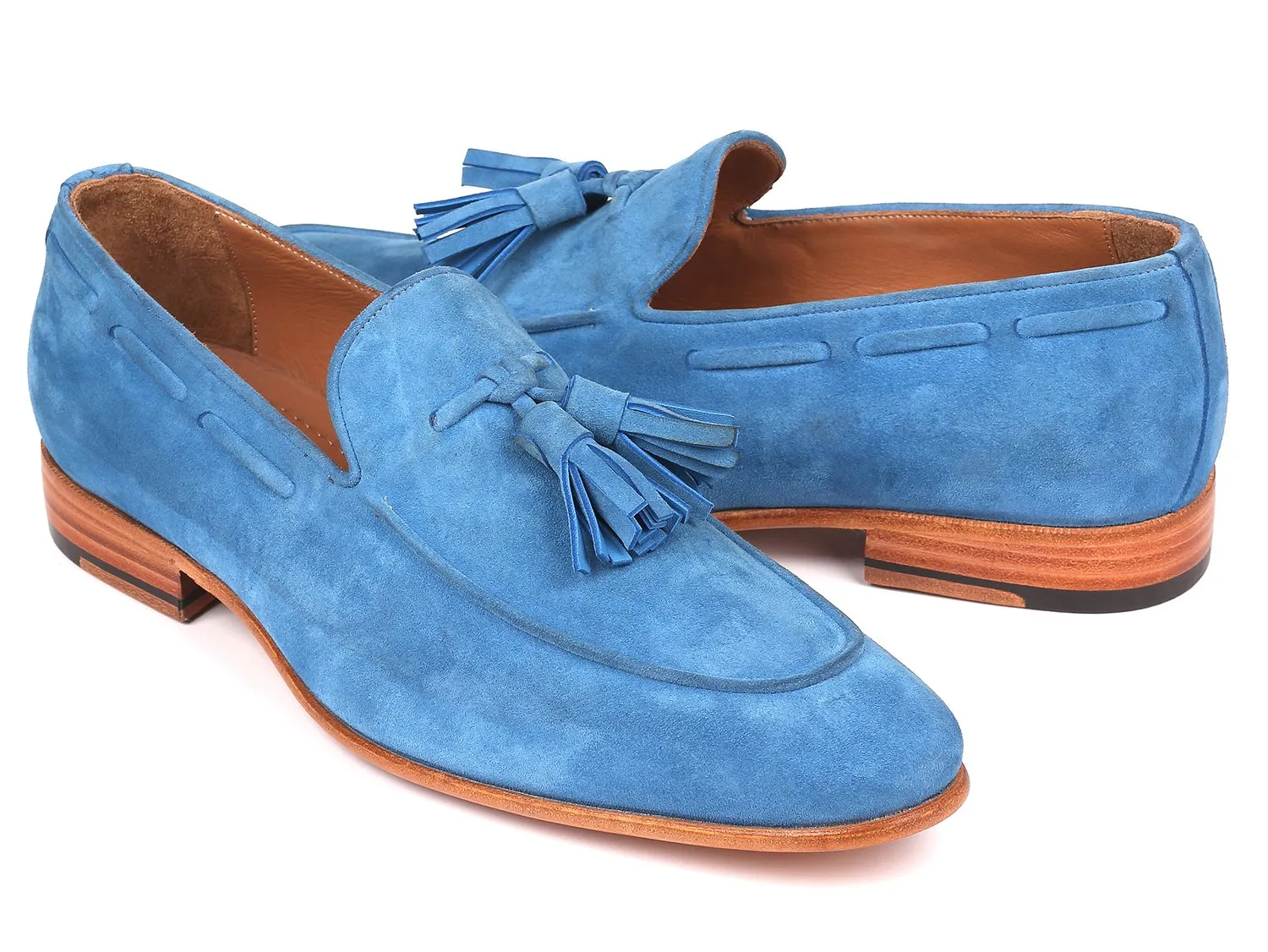 Paul Parkman Chaussures Paul Parkman Mocassins à glands en daim pour hommes en bleu