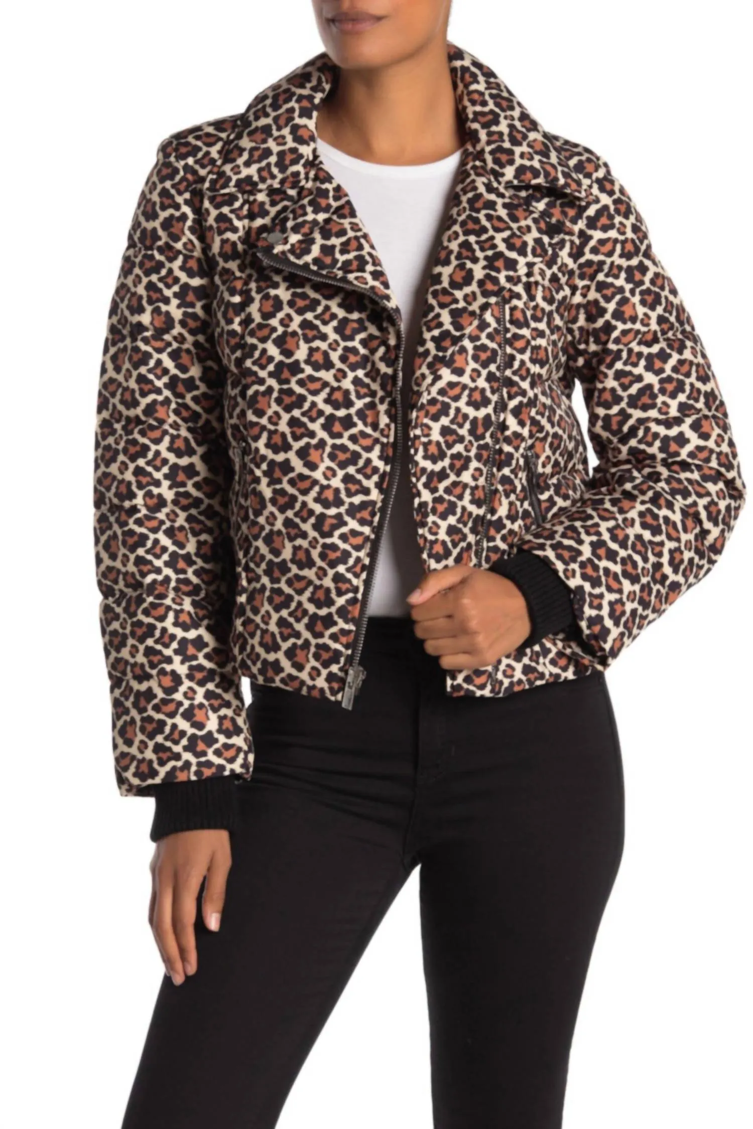 Veste matelassée en duvet Paulina à imprimé léopard multicolore