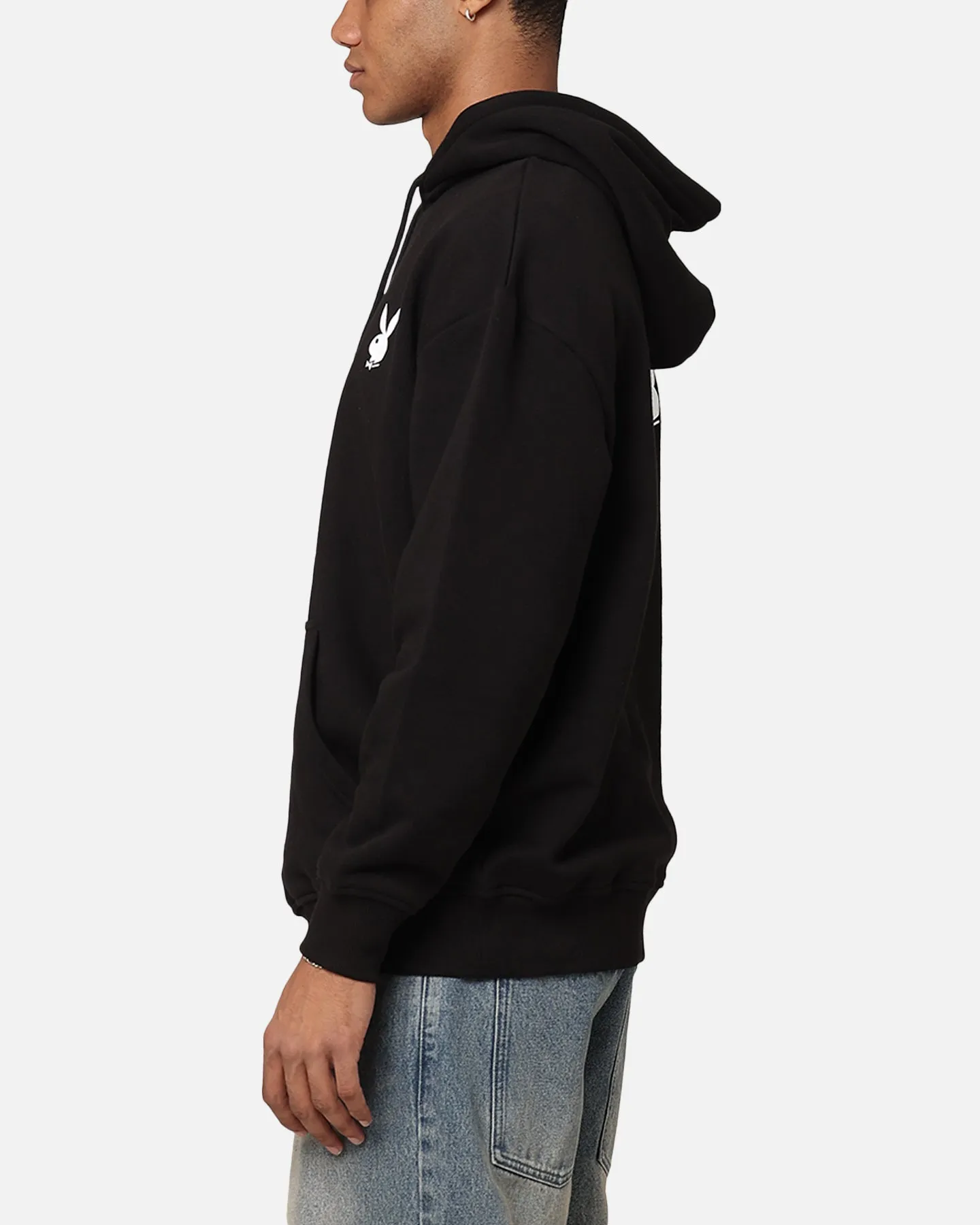 Pull à capuche noir avec logo lapin Playboy