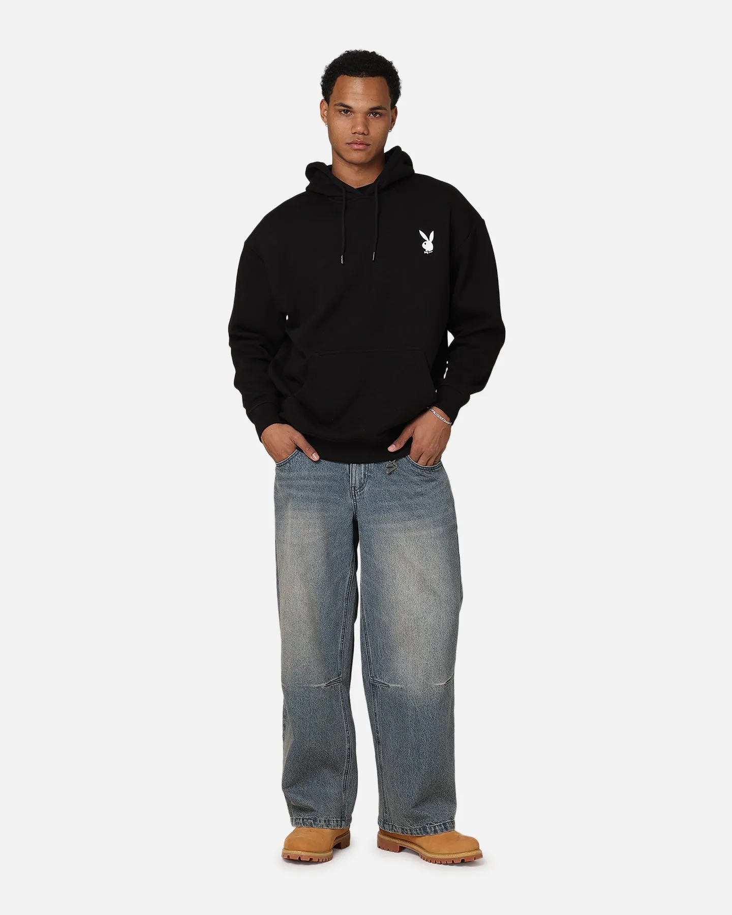 Pull à capuche noir avec logo lapin Playboy