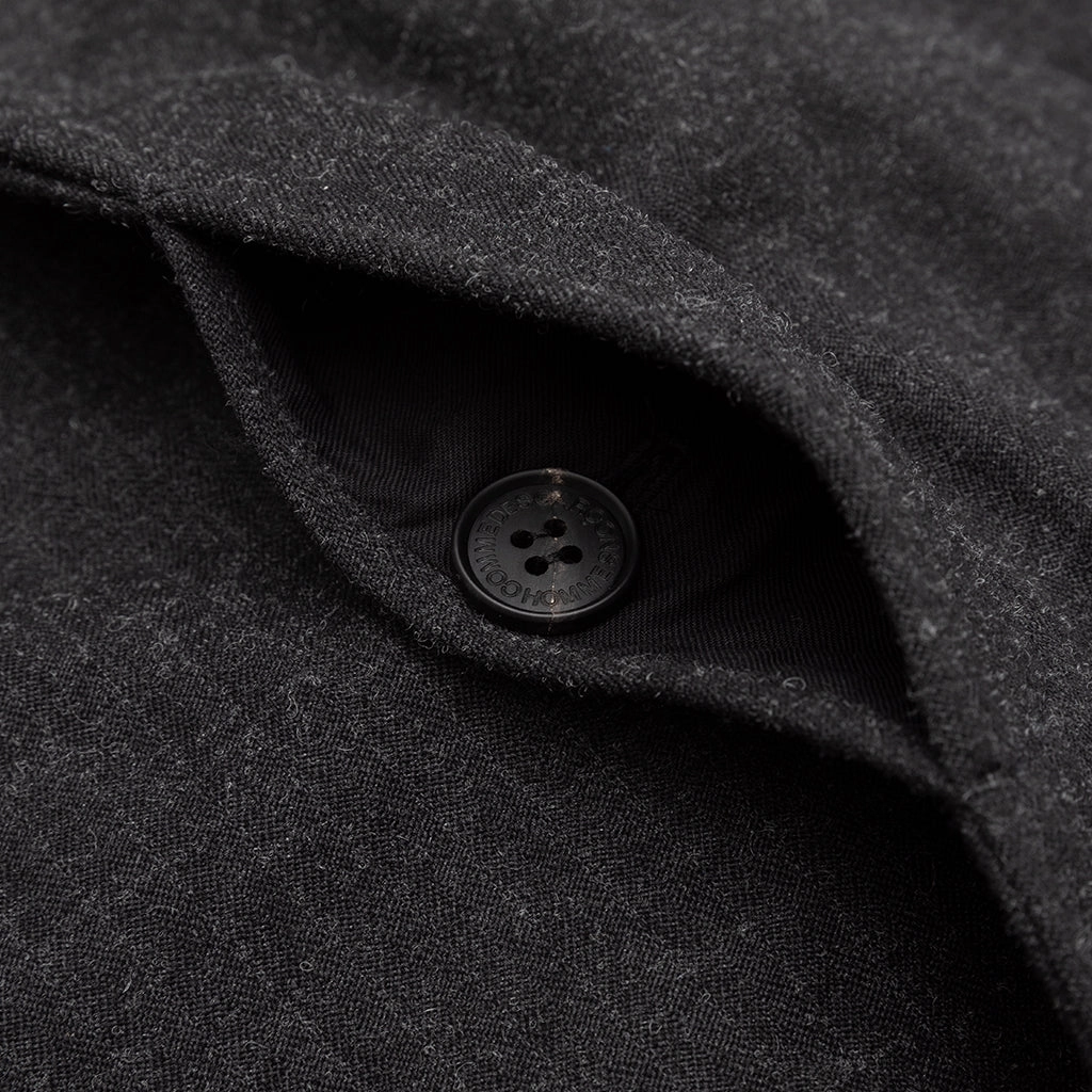 POLYESTER WOOL HERRINGBONE MAC COAT