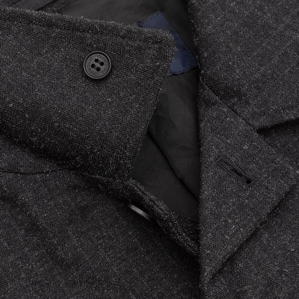 POLYESTER WOOL HERRINGBONE MAC COAT