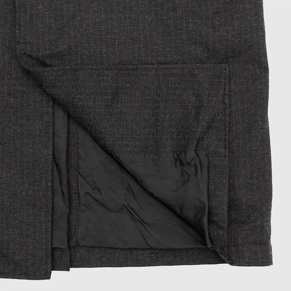 POLYESTER WOOL HERRINGBONE MAC COAT