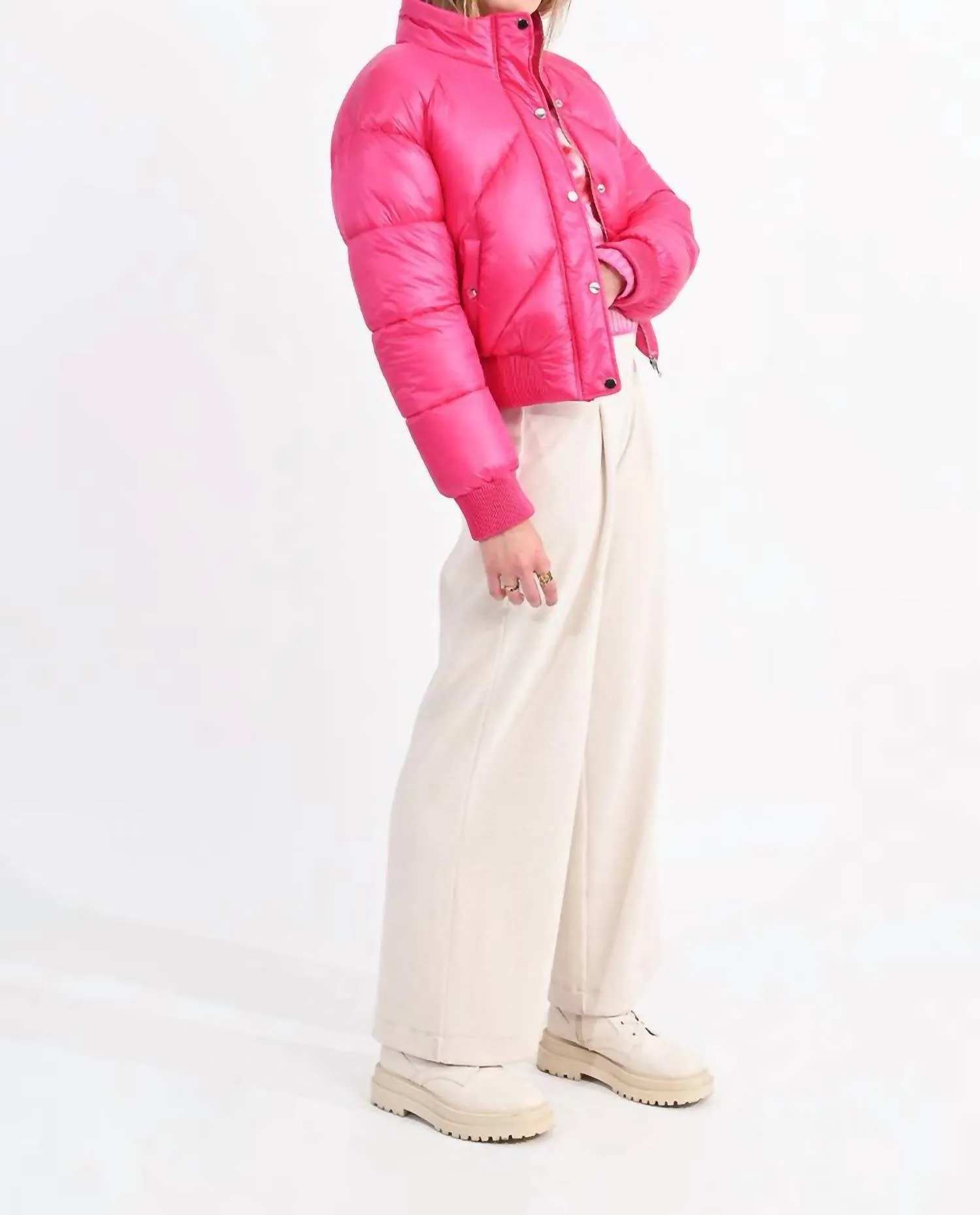 Veste matelassée en rose fuchsia