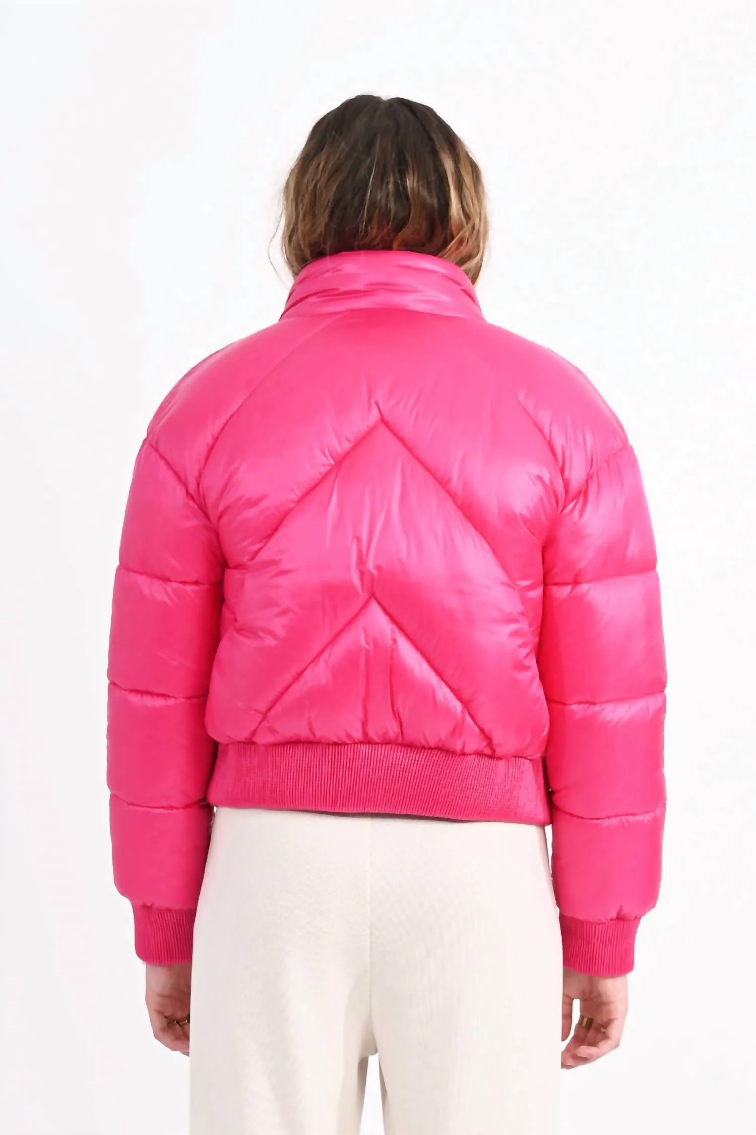 Veste matelassée en rose fuchsia
