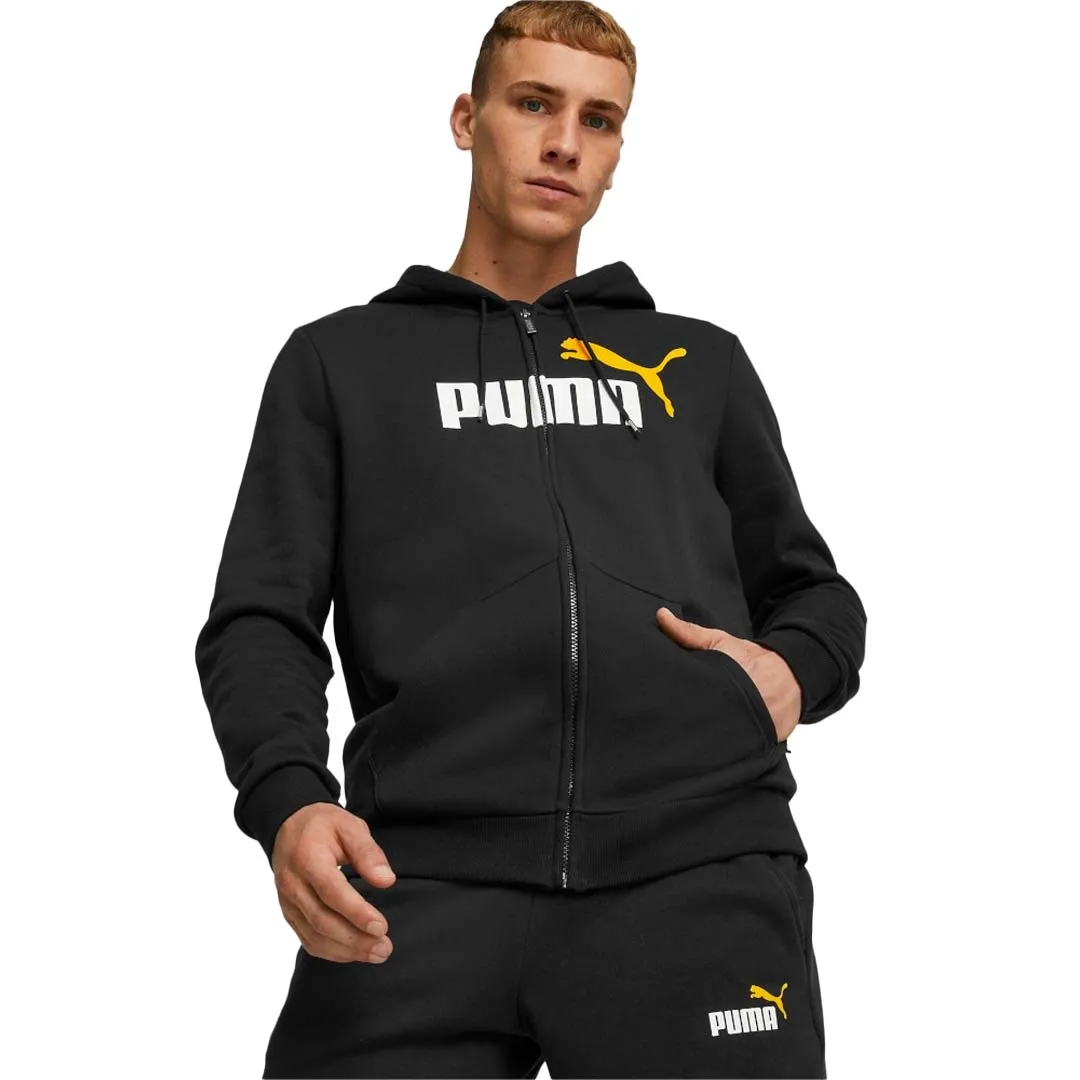 Puma - Sweat à capuche essentiel pour homme bicolore à fermeture éclair (586760 54)