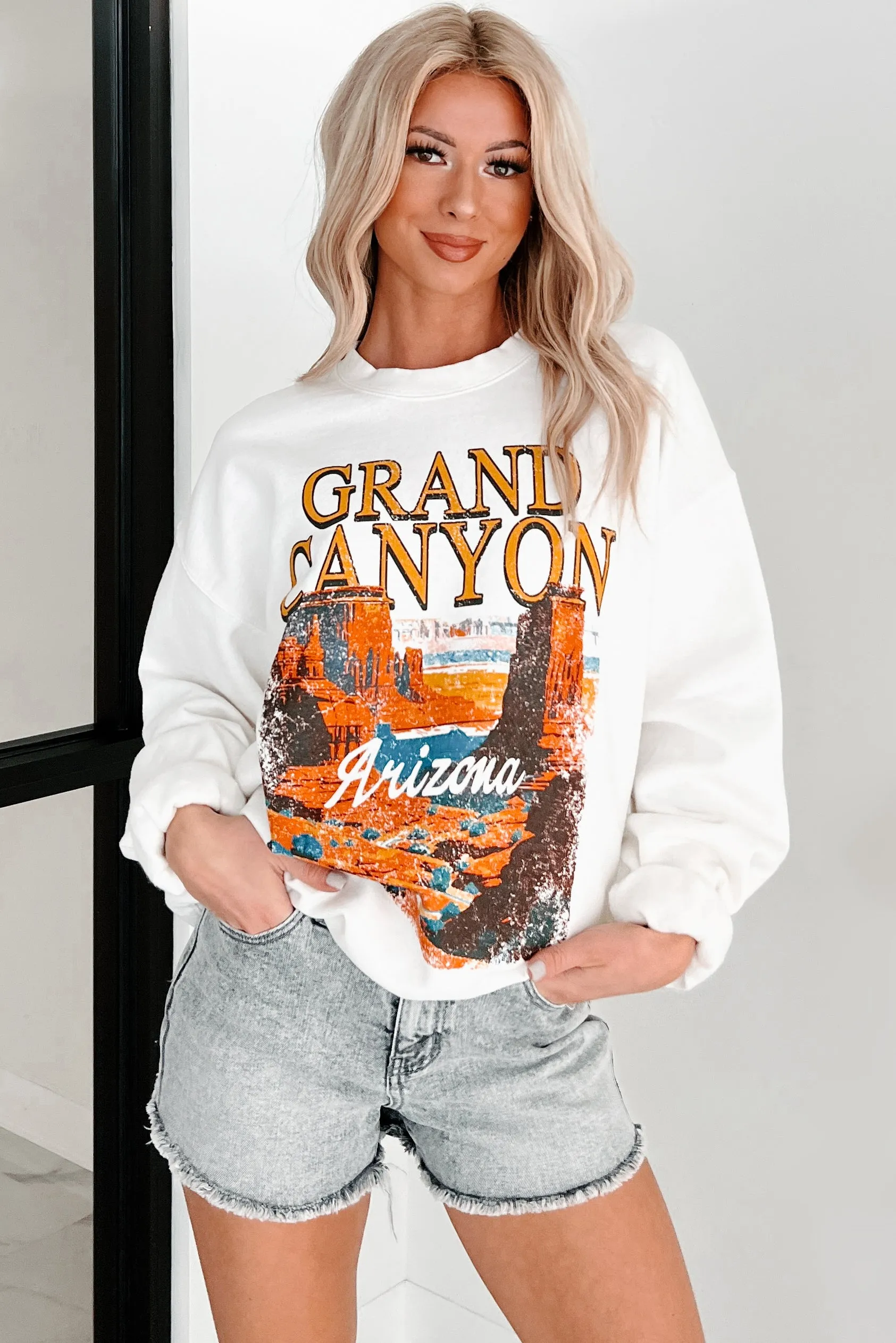 Sweat-shirt graphique "Grand Canyon" (Crème)