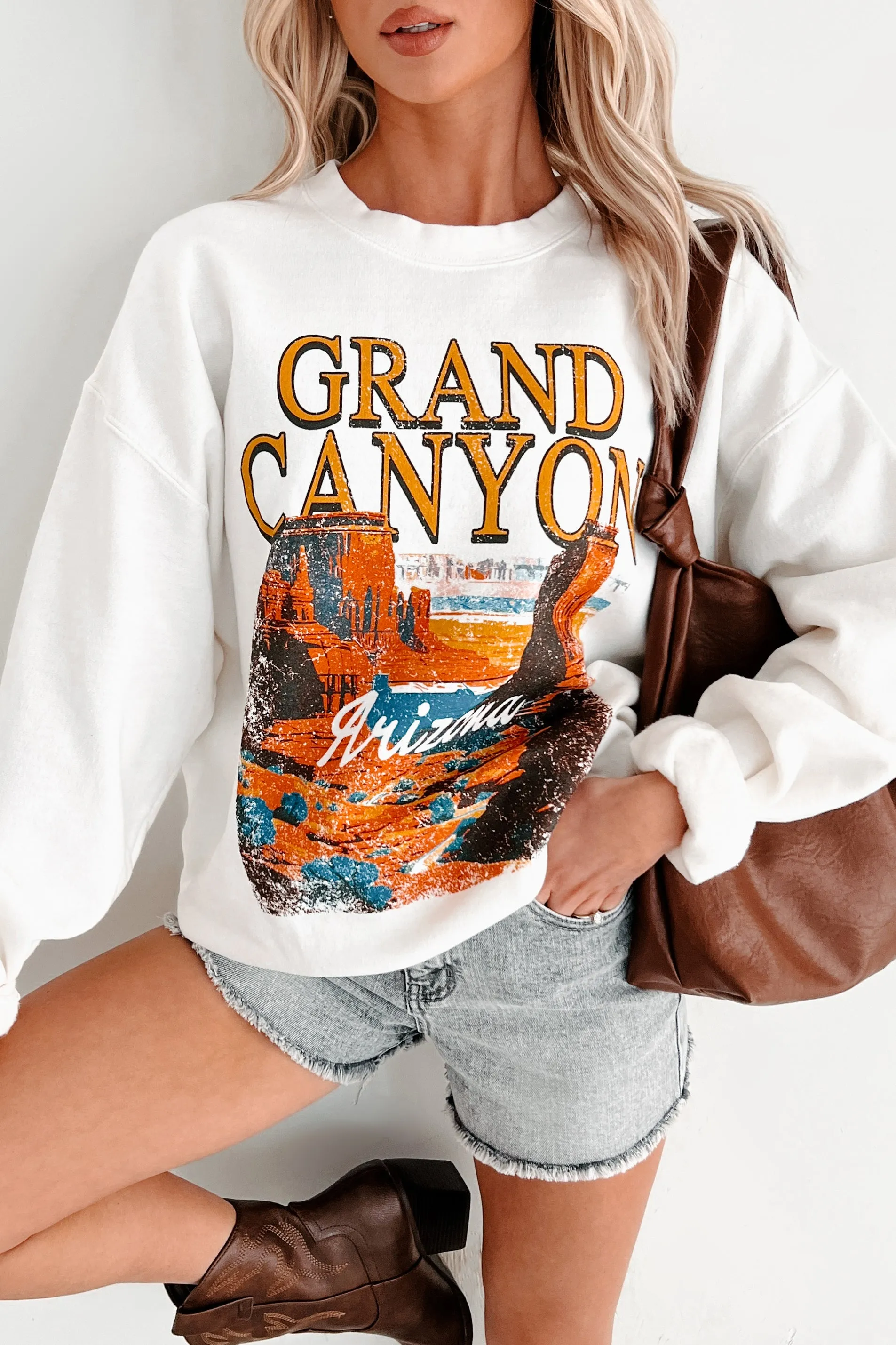 Sweat-shirt graphique "Grand Canyon" (Crème)