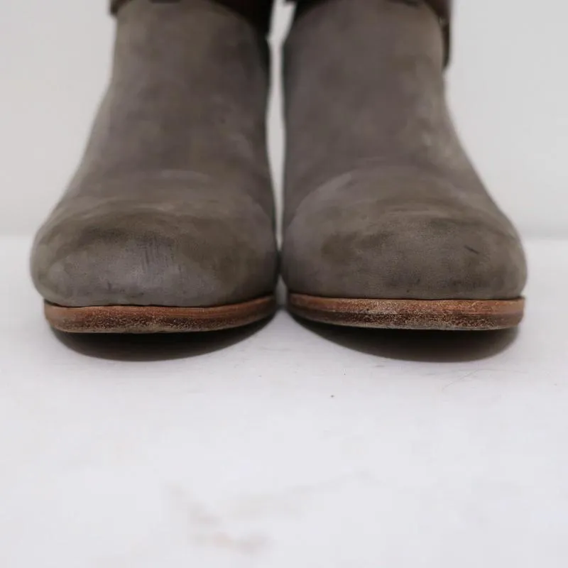 Bottes cheville Rag & Bone Harrow en daim gris et cuir marron taille 35