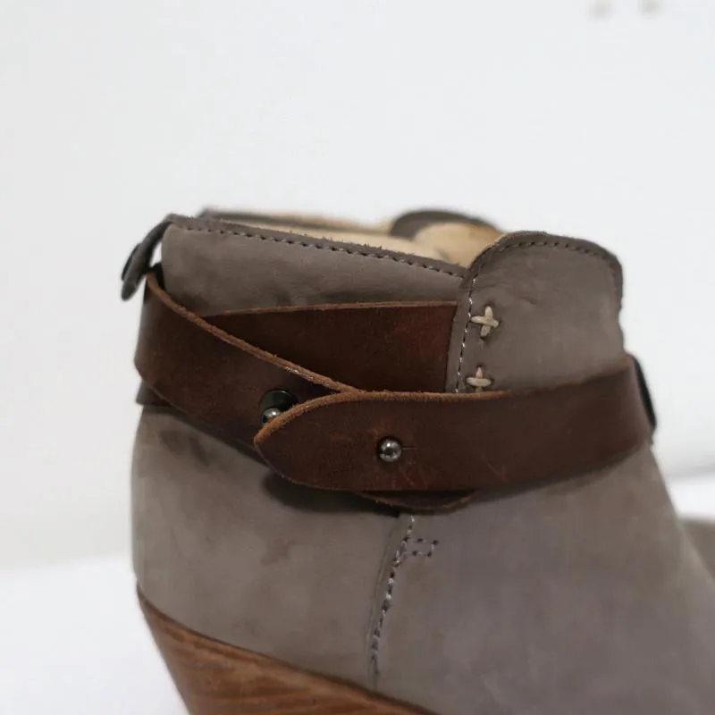 Bottes cheville Rag & Bone Harrow en daim gris et cuir marron taille 35