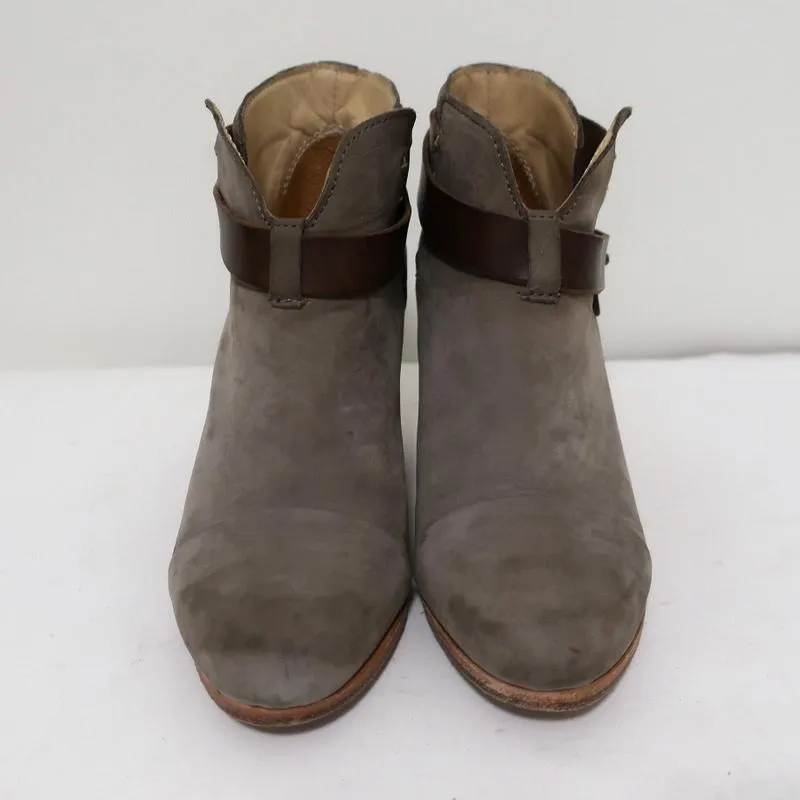 Bottes cheville Rag & Bone Harrow en daim gris et cuir marron taille 35