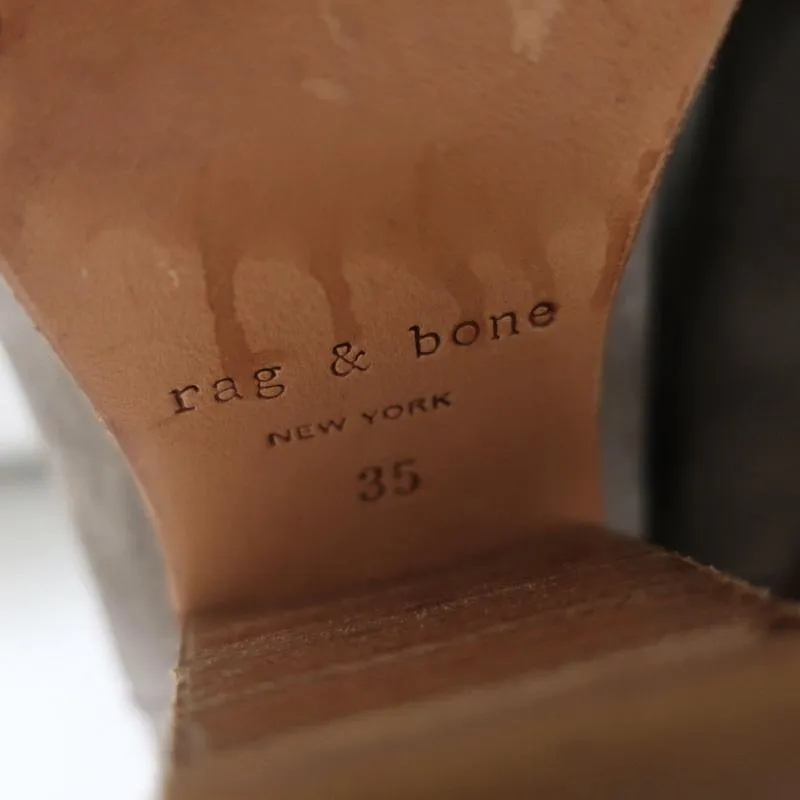 Bottes cheville Rag & Bone Harrow en daim gris et cuir marron taille 35