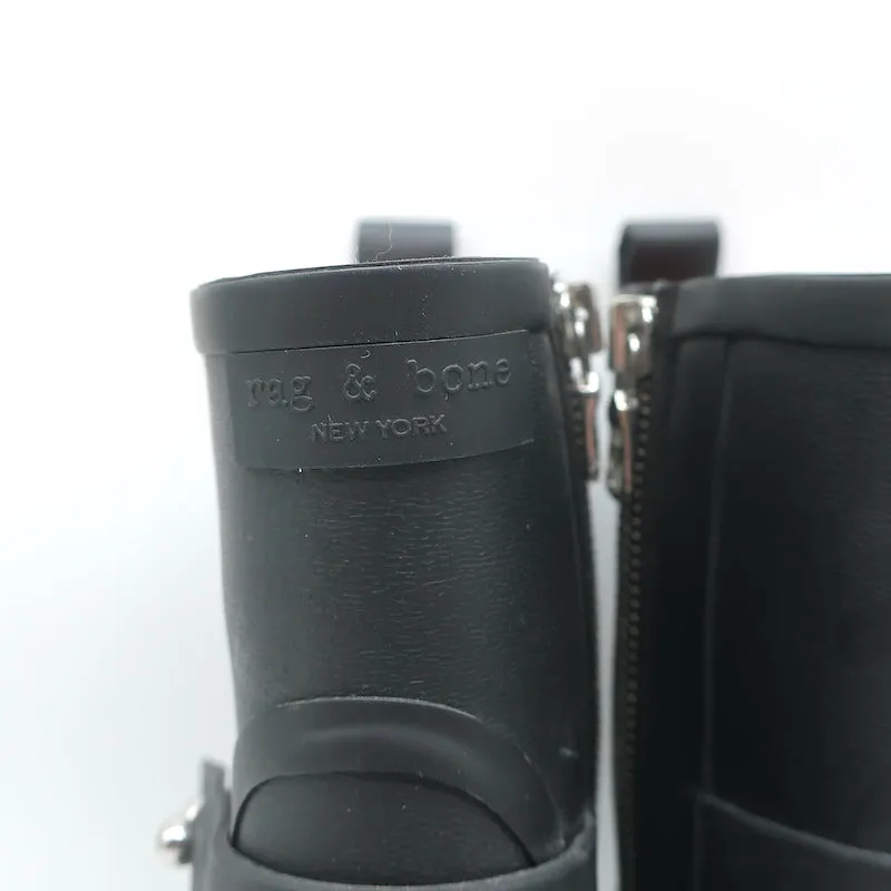 Bottes de pluie moto Rag & Bone en caoutchouc noir taille 36