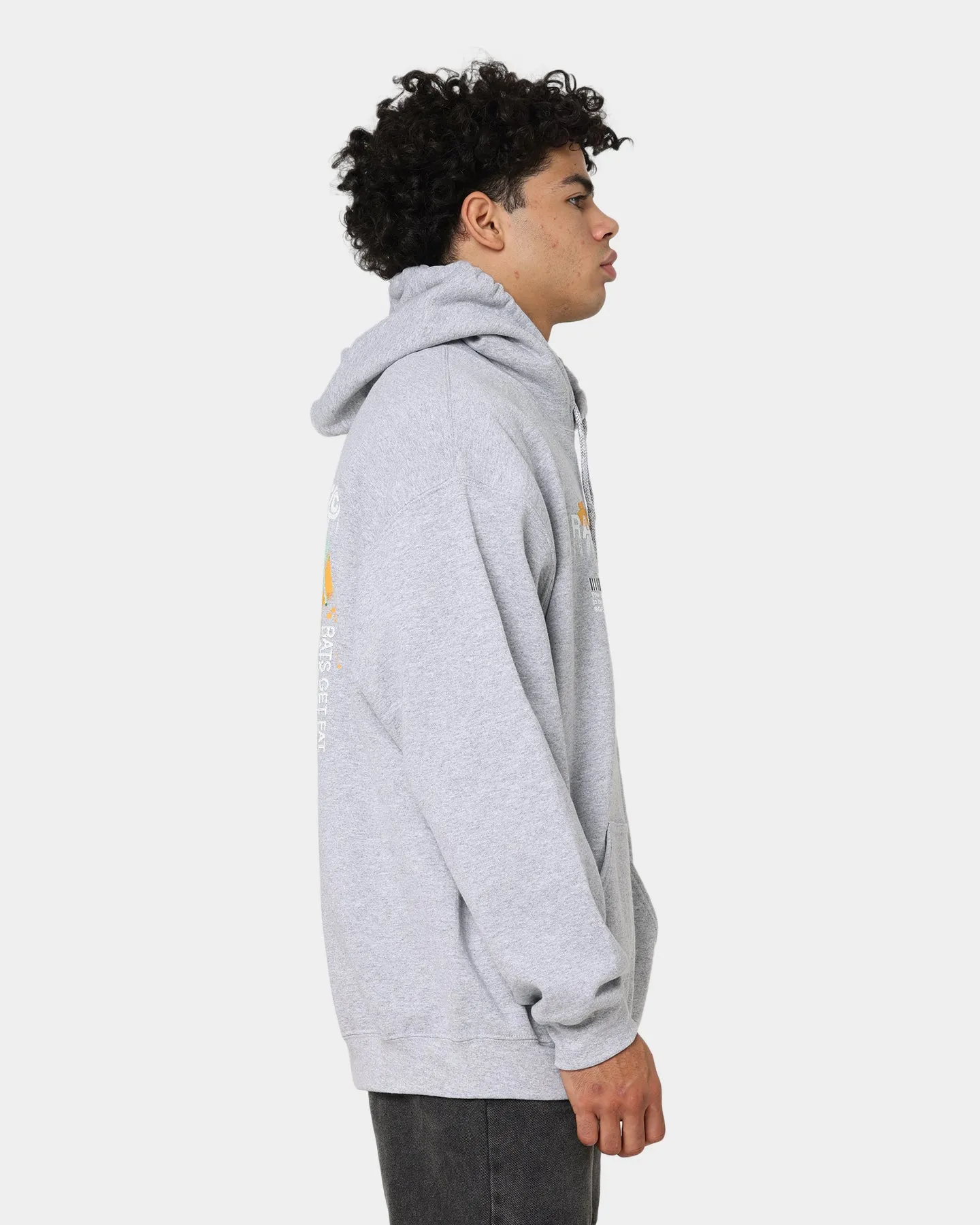 Pull à capuche Rats Get Fat avec motif papillon spray gris