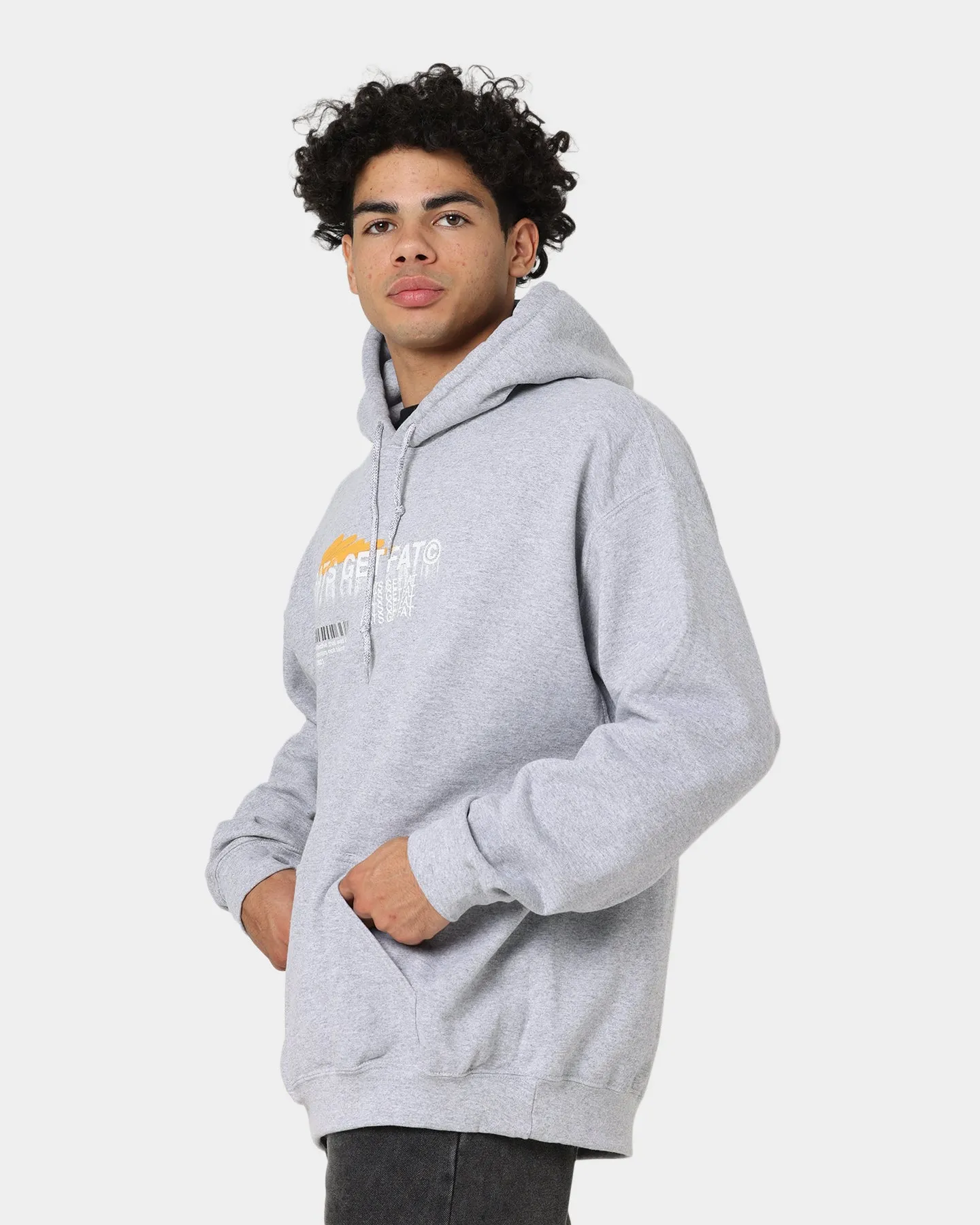 Pull à capuche Rats Get Fat avec motif papillon spray gris