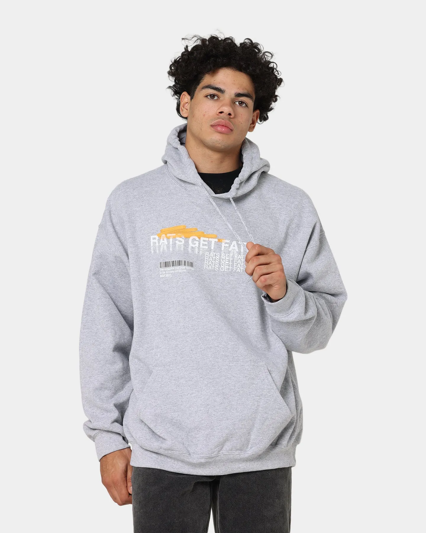 Pull à capuche Rats Get Fat avec motif papillon spray gris