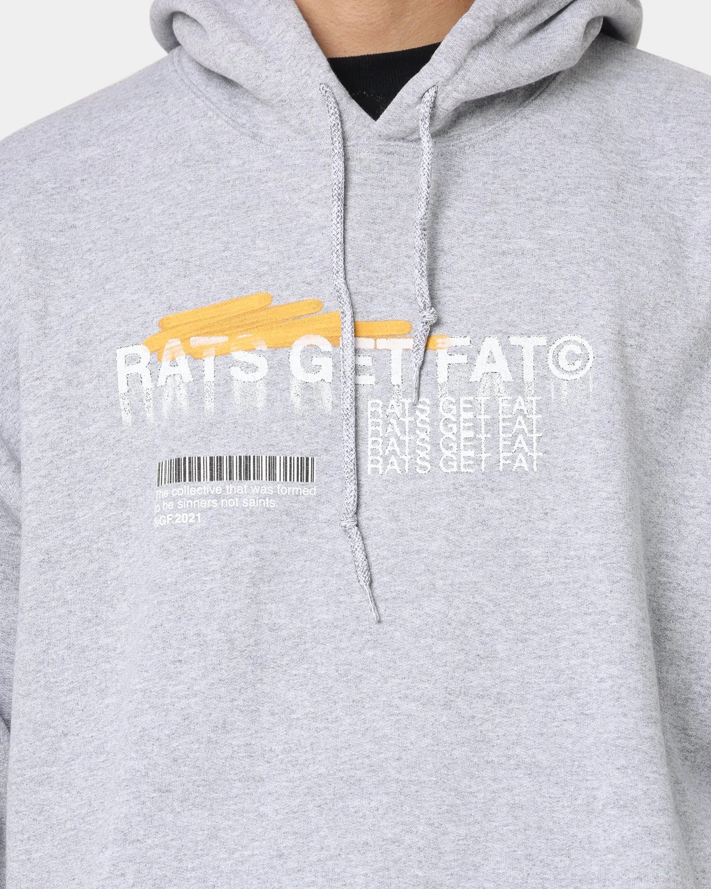 Pull à capuche Rats Get Fat avec motif papillon spray gris